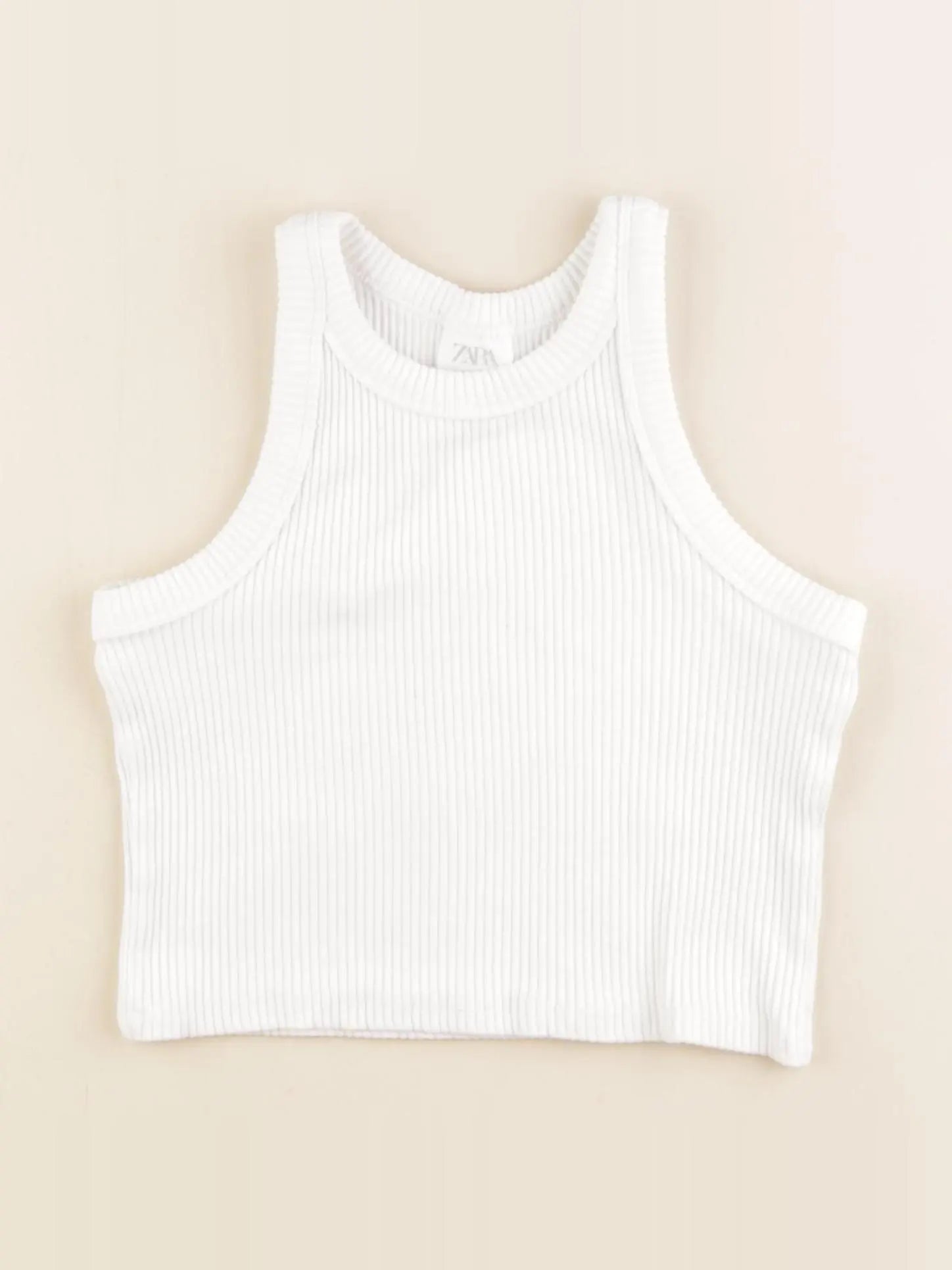 Zara - débardeur crop top blanc - 9/10 ans