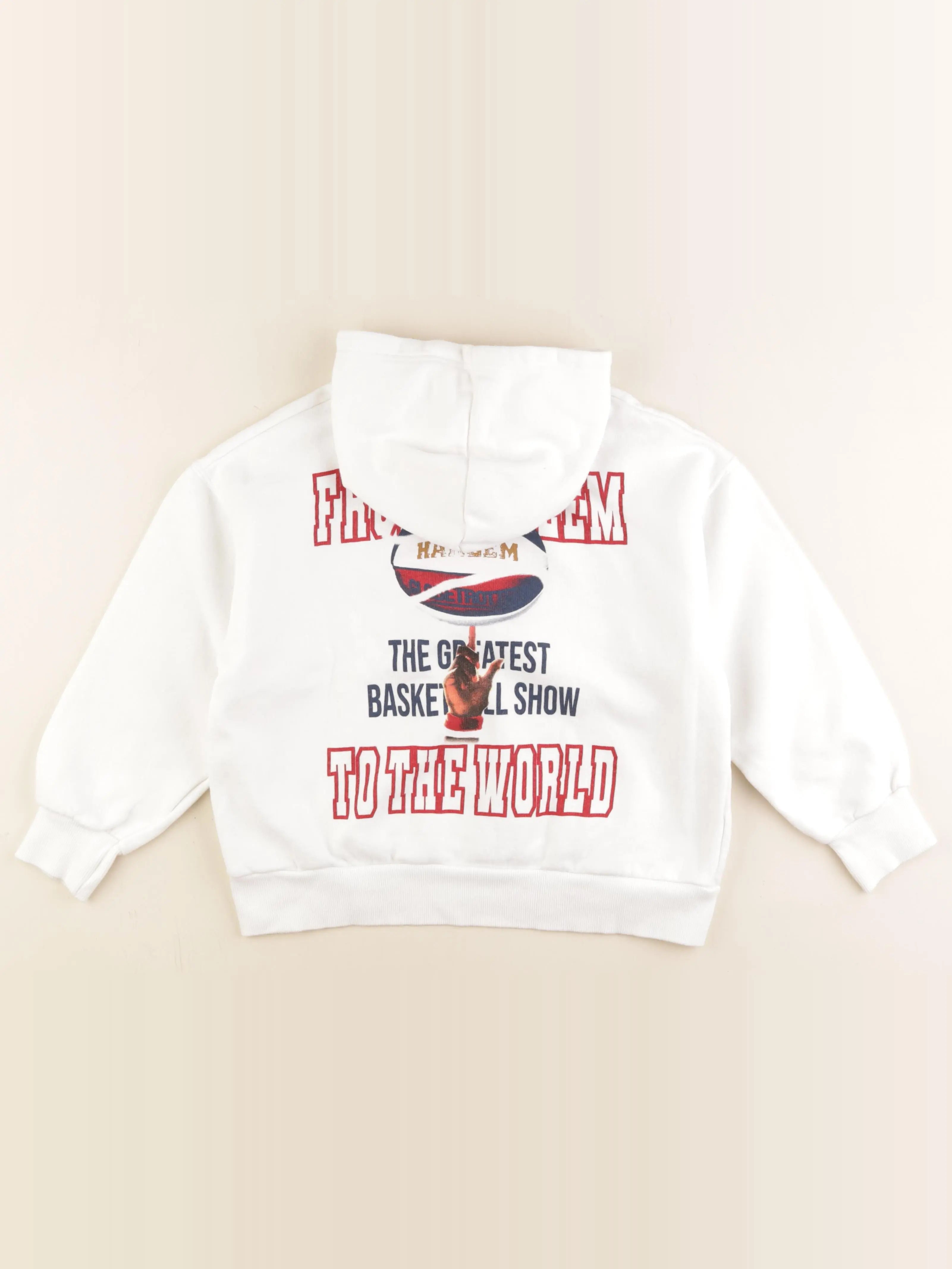 Zara - sweat imprimé au dos blanc - 9/10 ans