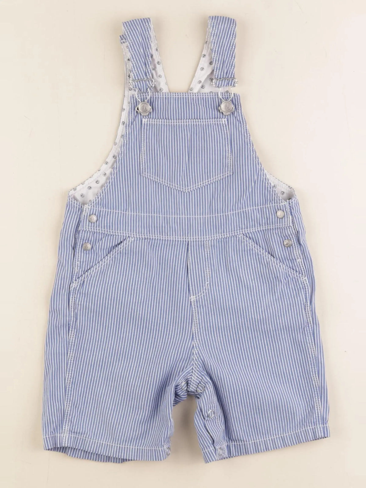 Petit Bateau - salopette blanc, bleu - 24 mois