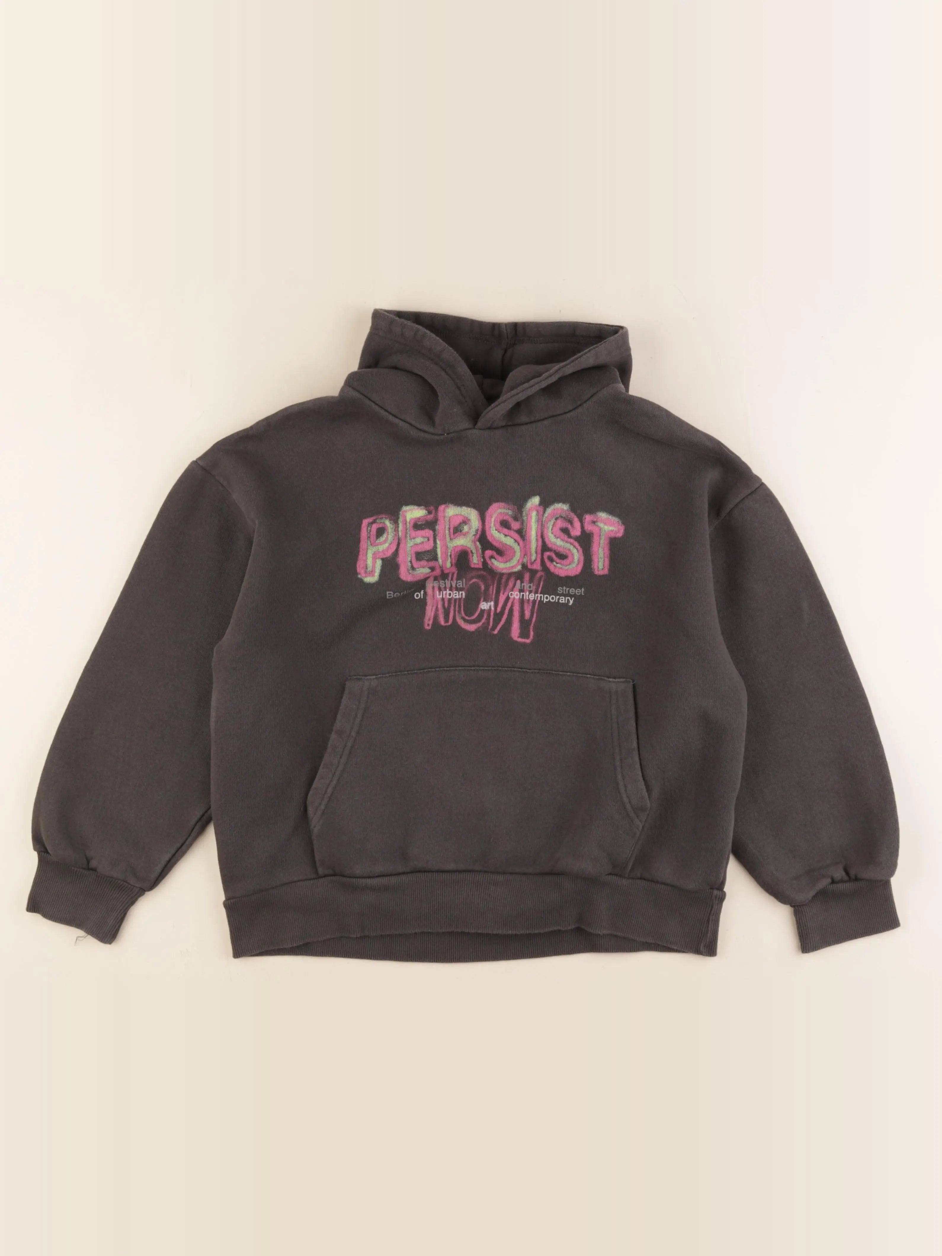 Zara - sweat imprimé au dos gris - 9/10 ans