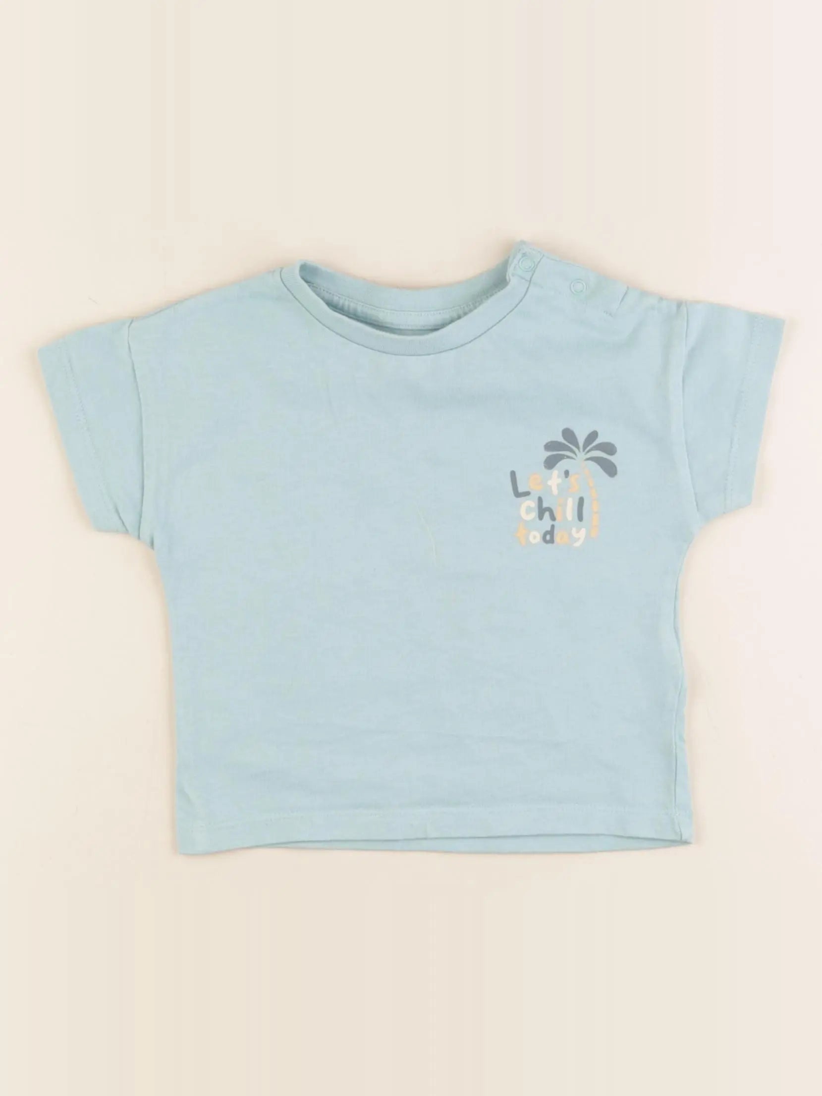 Vertbaudet - tee-shirt bleu - 12 mois