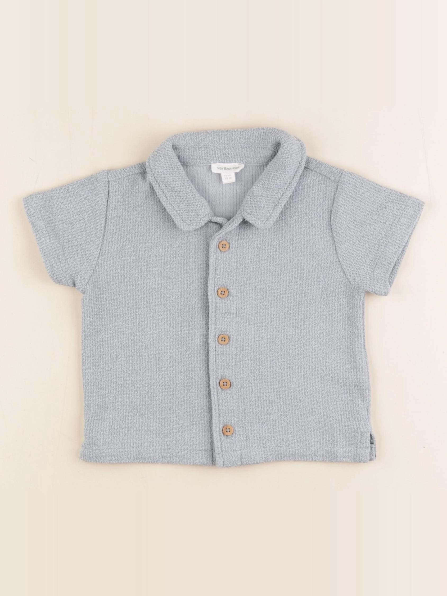 Vertbaudet - chemise bleu - 12 mois