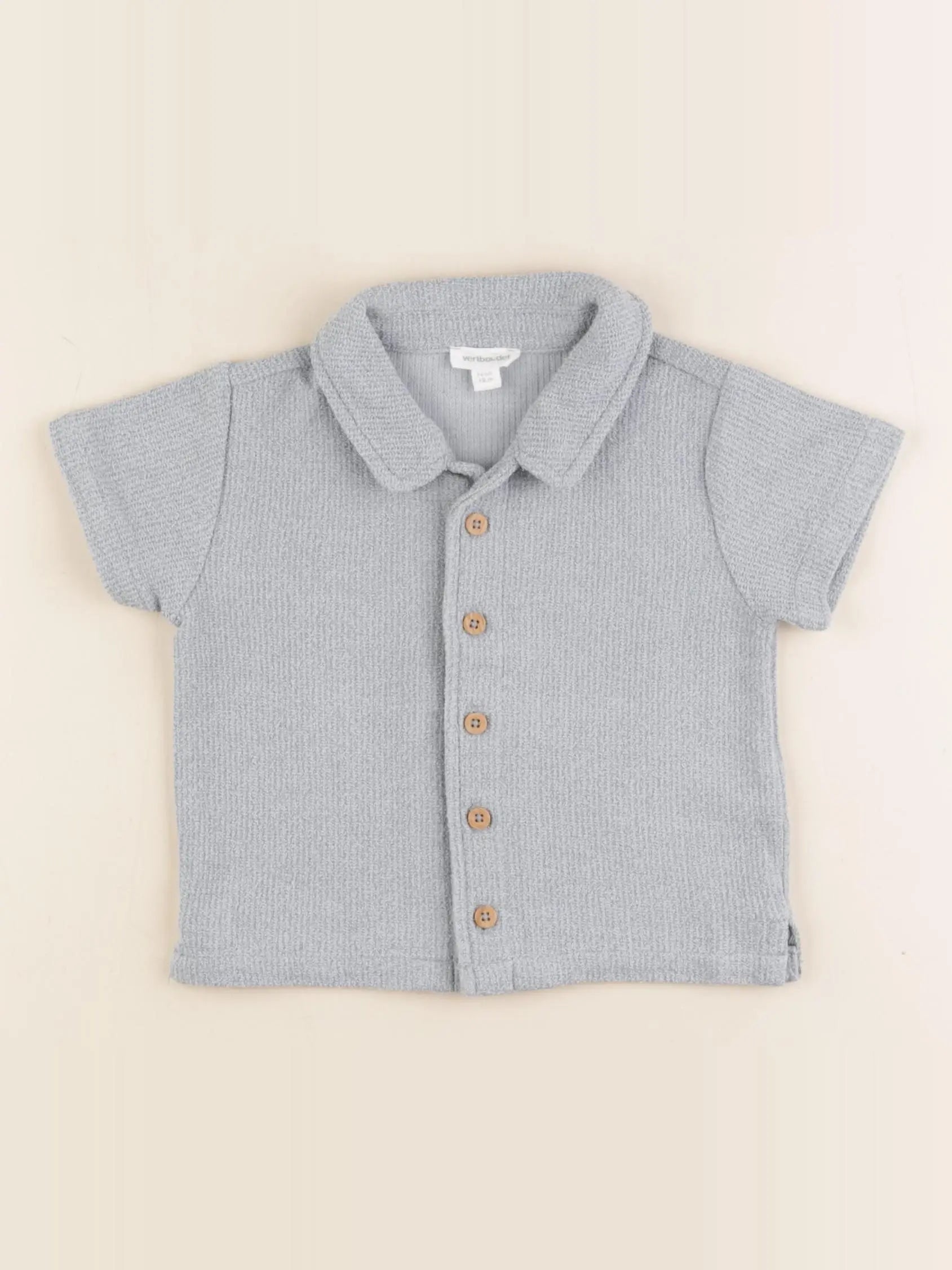 Vertbaudet - chemise bleu - 12 mois