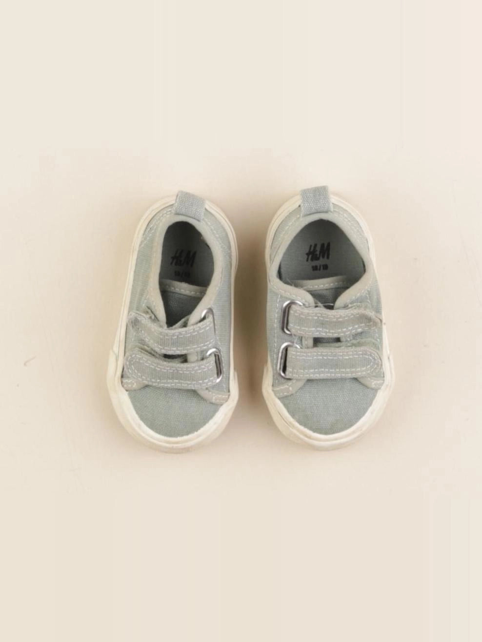 H&M - tennis à scratch/ lacets vert - pointure 18/19