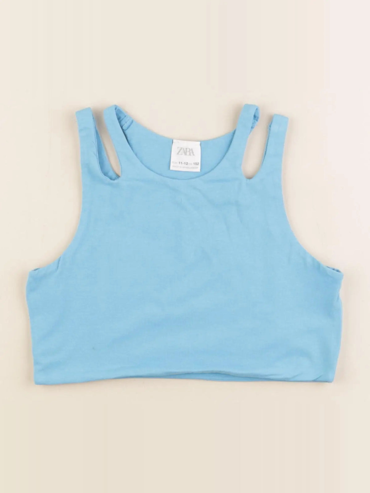 Zara - débardeur crop top bleu - 11/12 ans