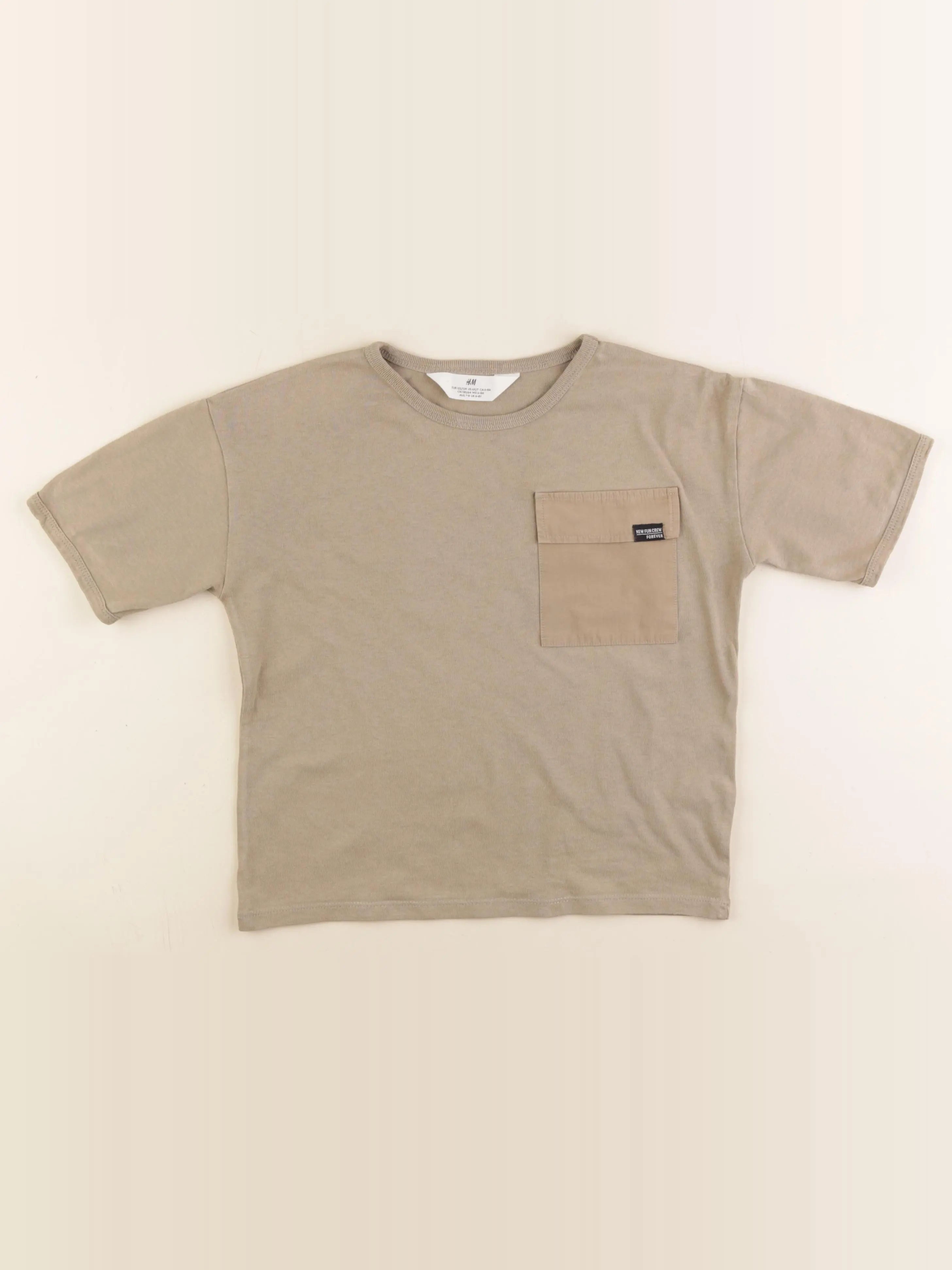 H&M - tee-shirt marron - 6/8 ans