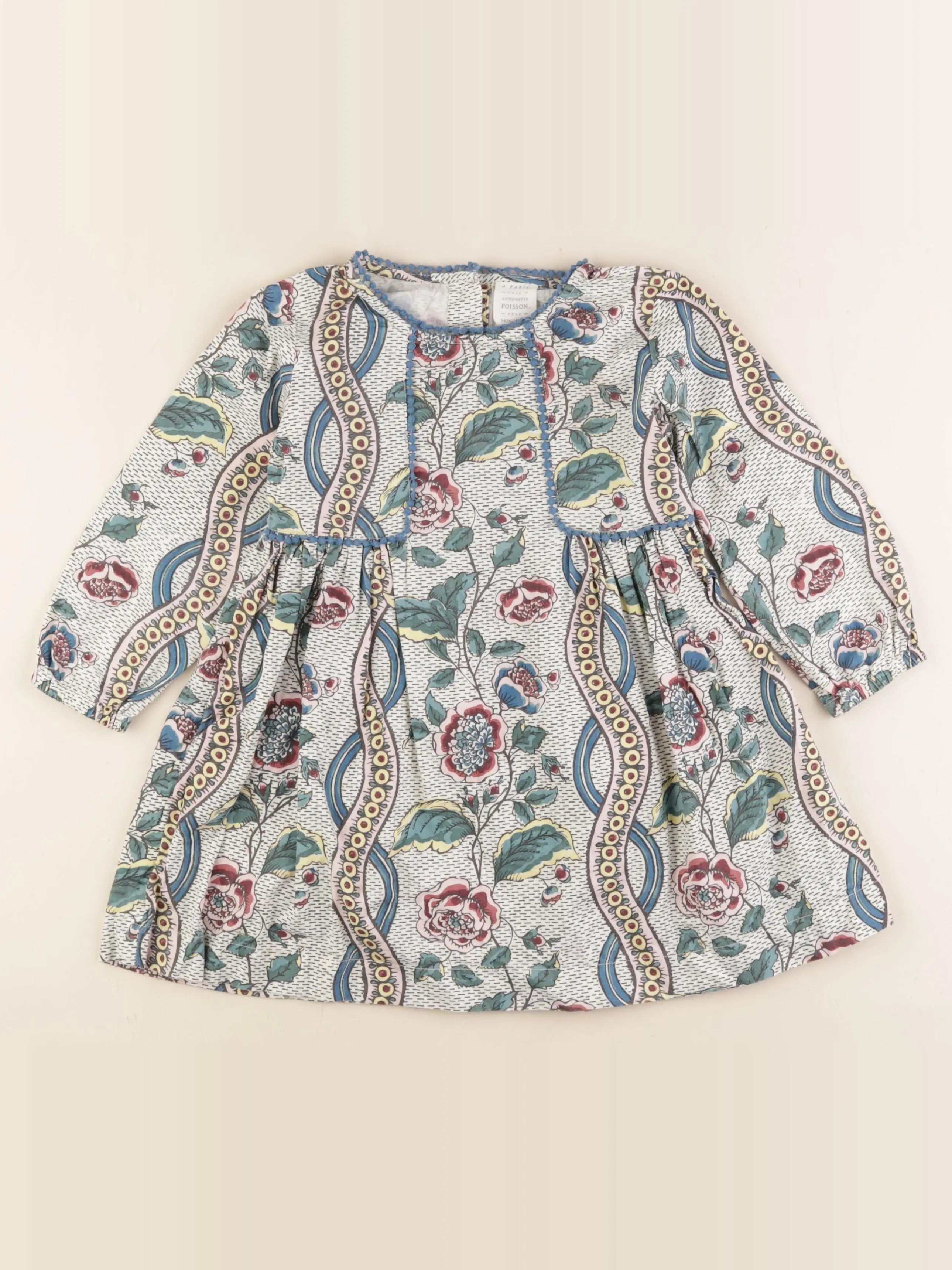 Monoprix - robe bleu - 3/4 ans