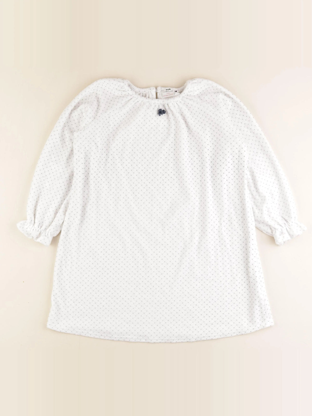 Cyrillus - chemise de nuit velours blanc - 8 ans
