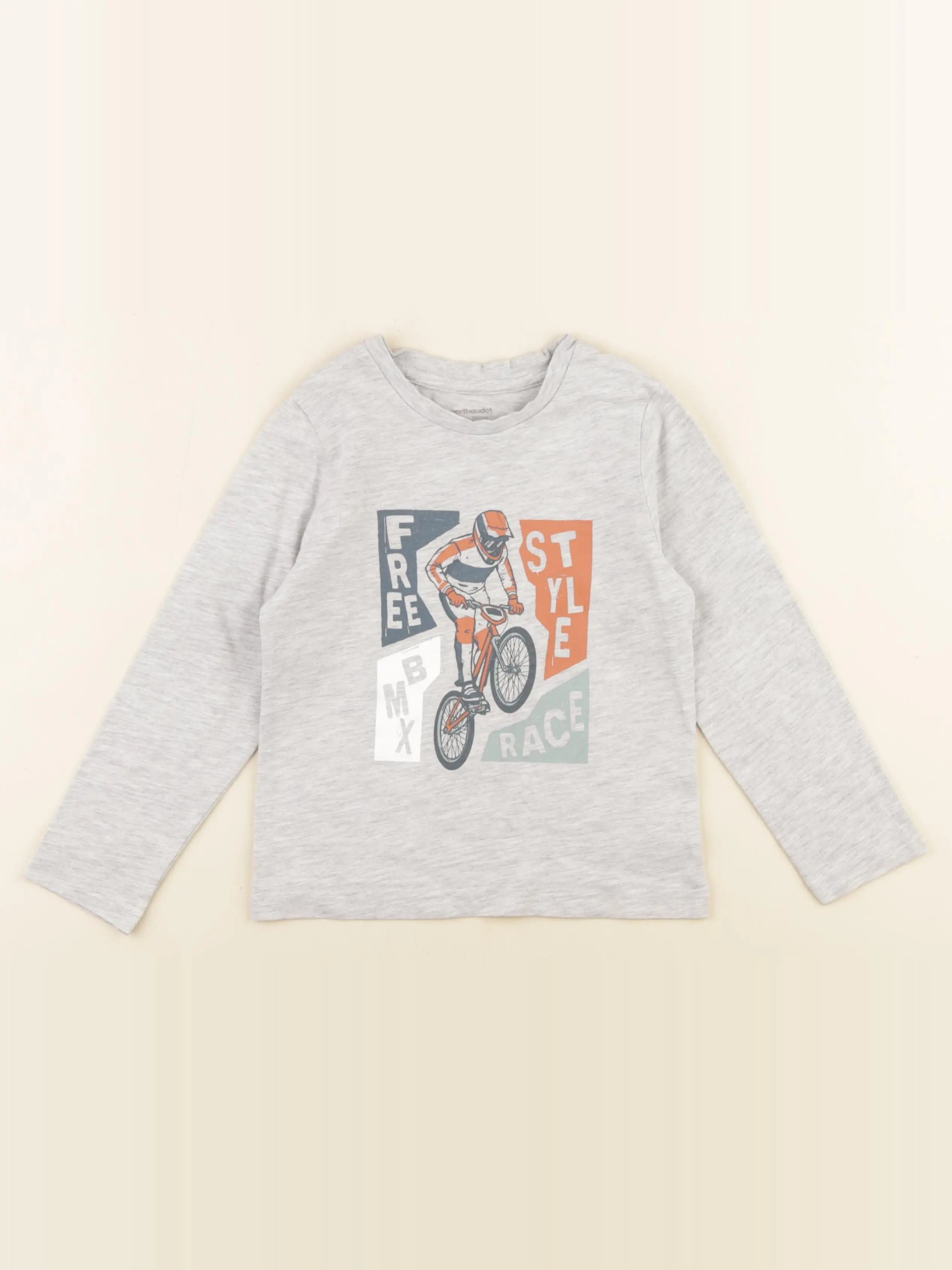 Vertbaudet - tee-shirt gris - 4 ans