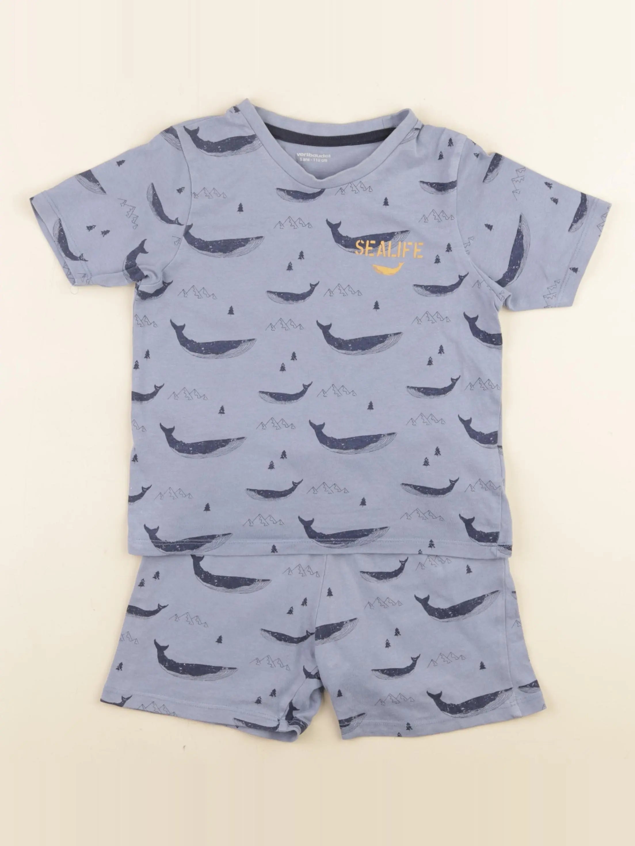 Vertbaudet - pyjama coton bleu - 5 ans