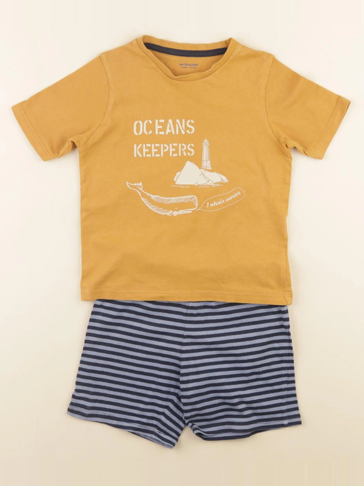 Vertbaudet - pyjama coton jaune - 5 ans