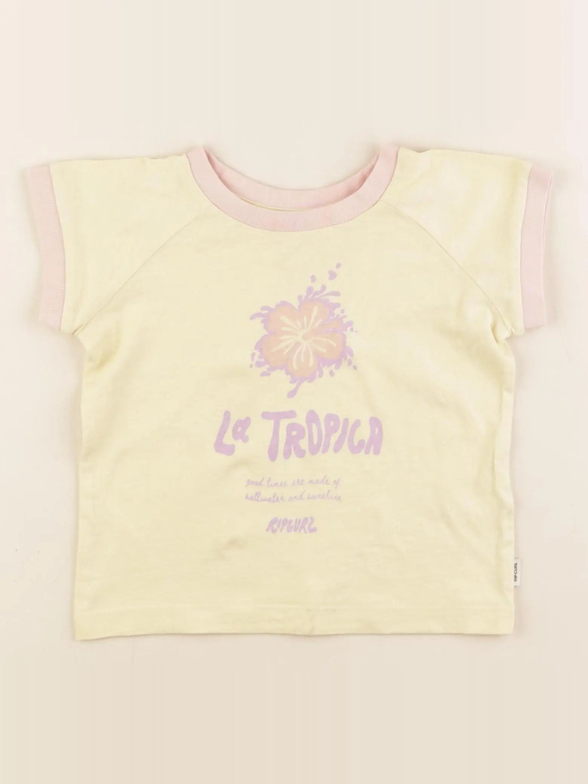 Rip curl - tee-shirt jaune - 1 an à 2 ans