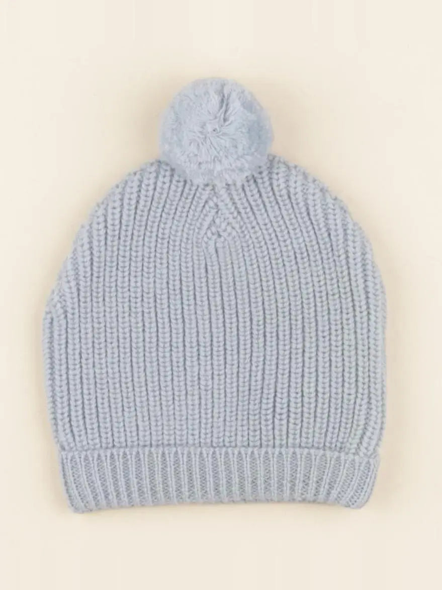 Bonnet Basile tricot bleu chiné