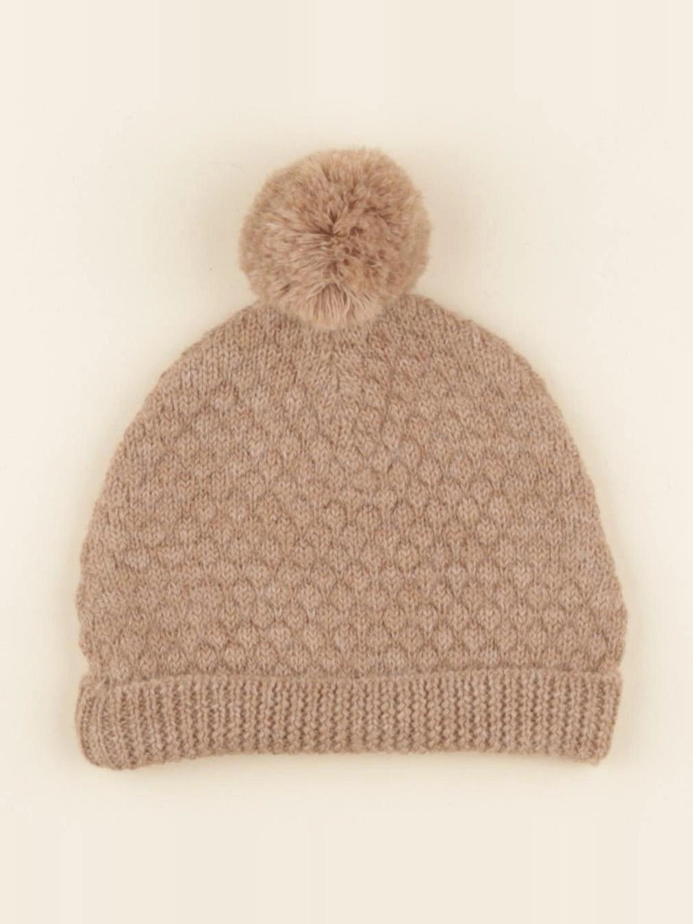 Bonnet Basile tricot beige chiné