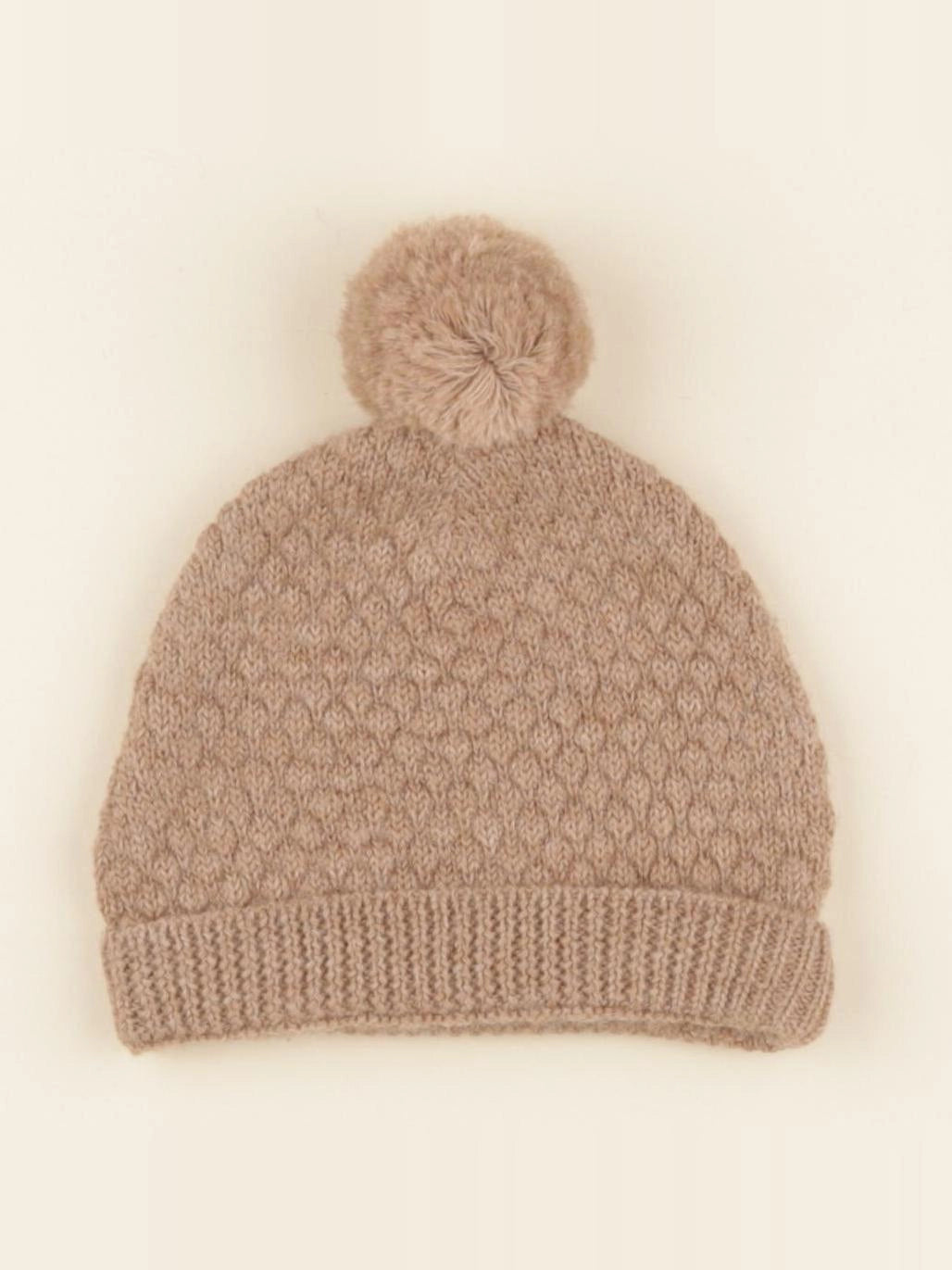 Bonnet Basile tricot beige chiné