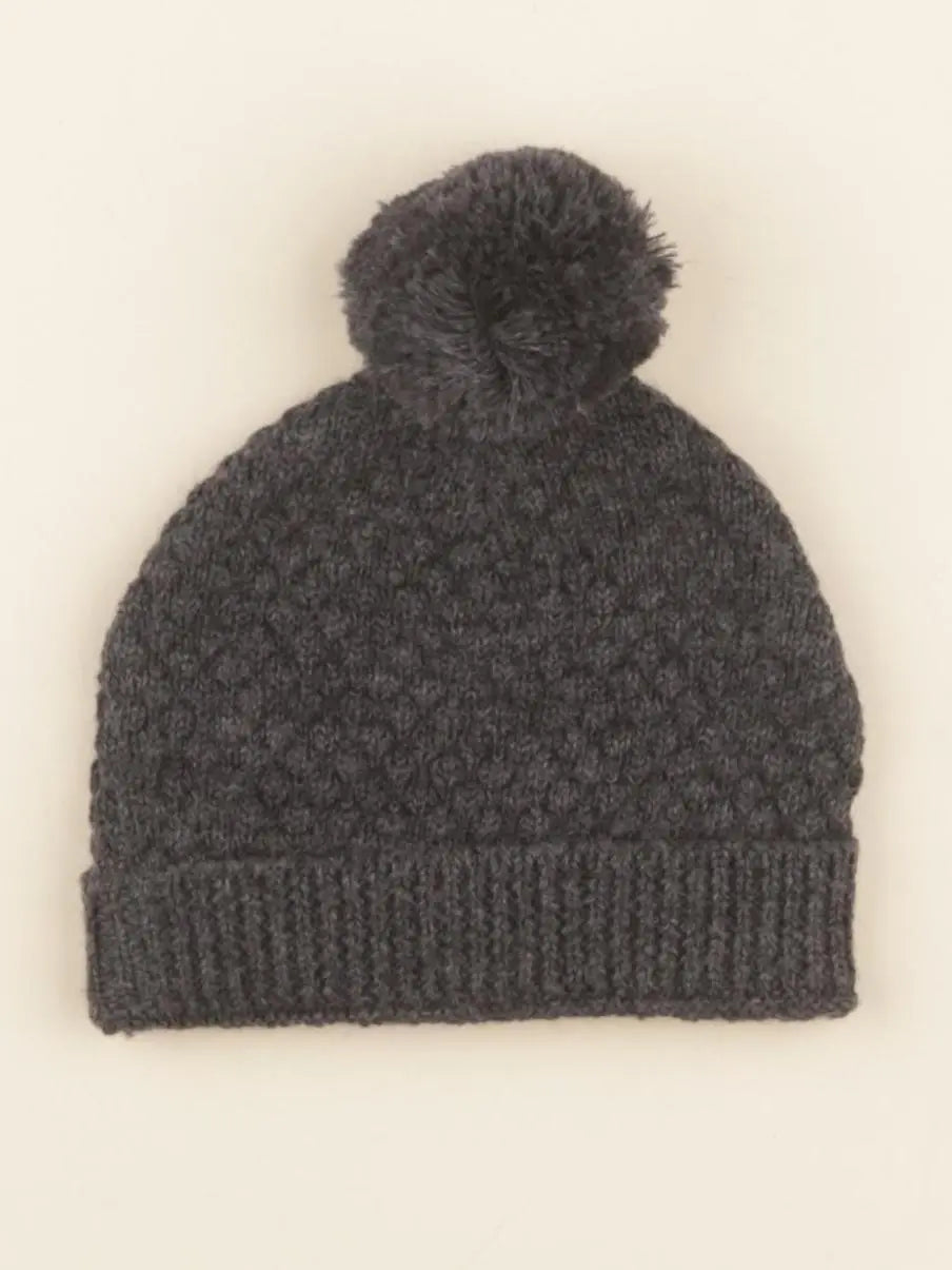 Bonnet Basile tricot gris chiné