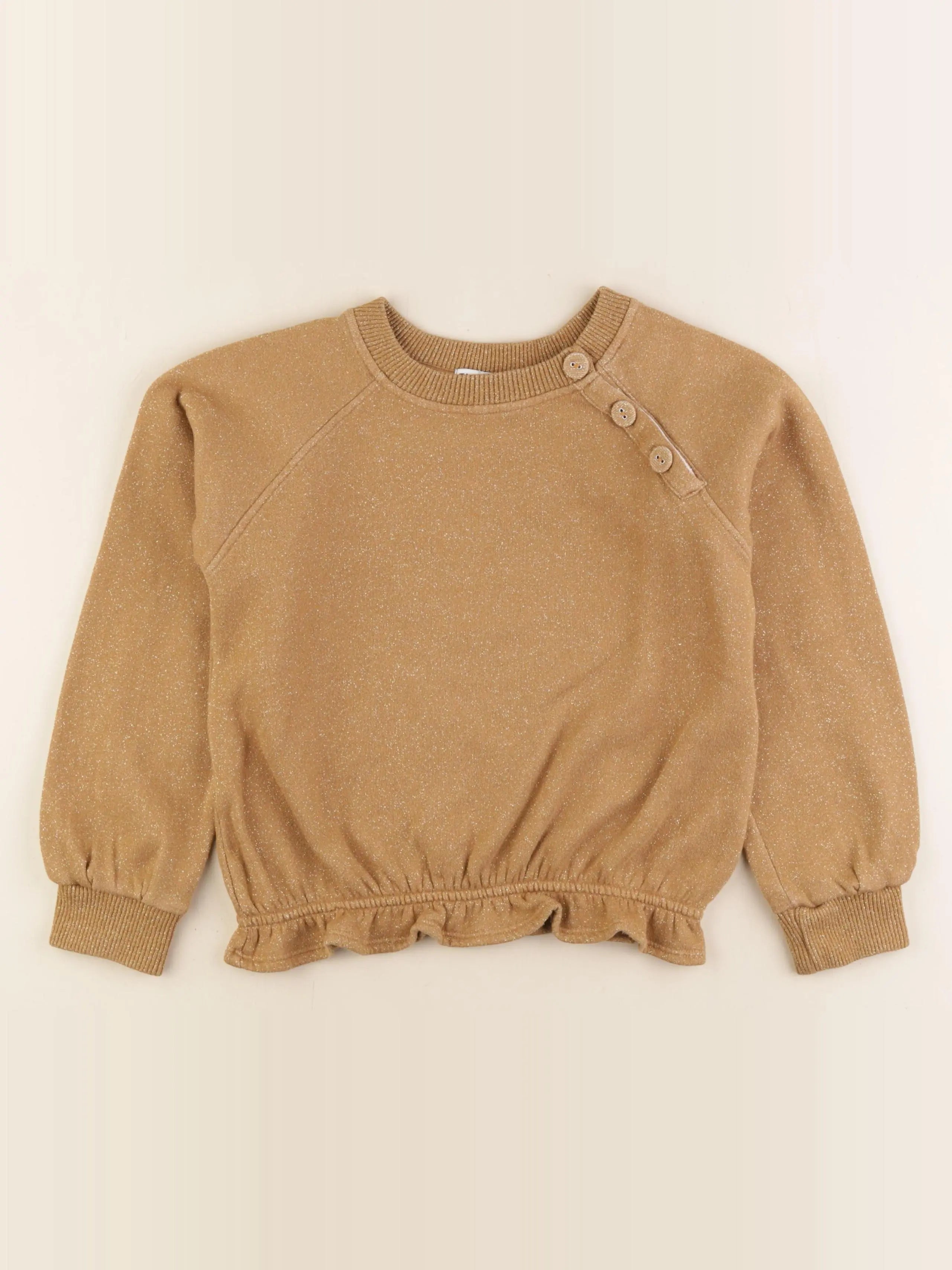 Emile et Ida - sweat marron, or - 8 ans