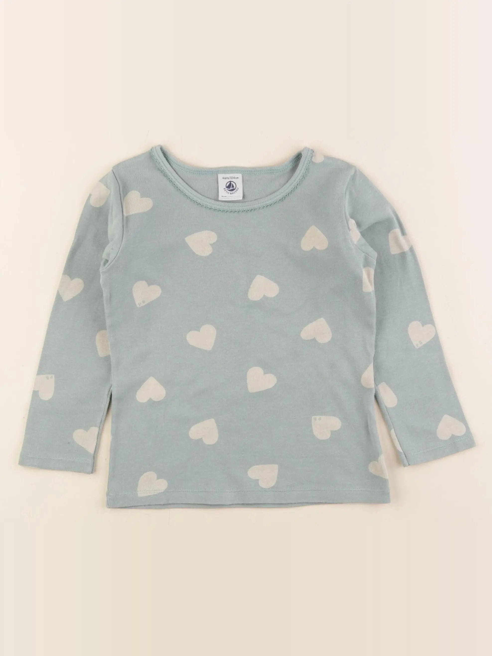 Petit Bateau - maillot de corps bleu - 4 ans