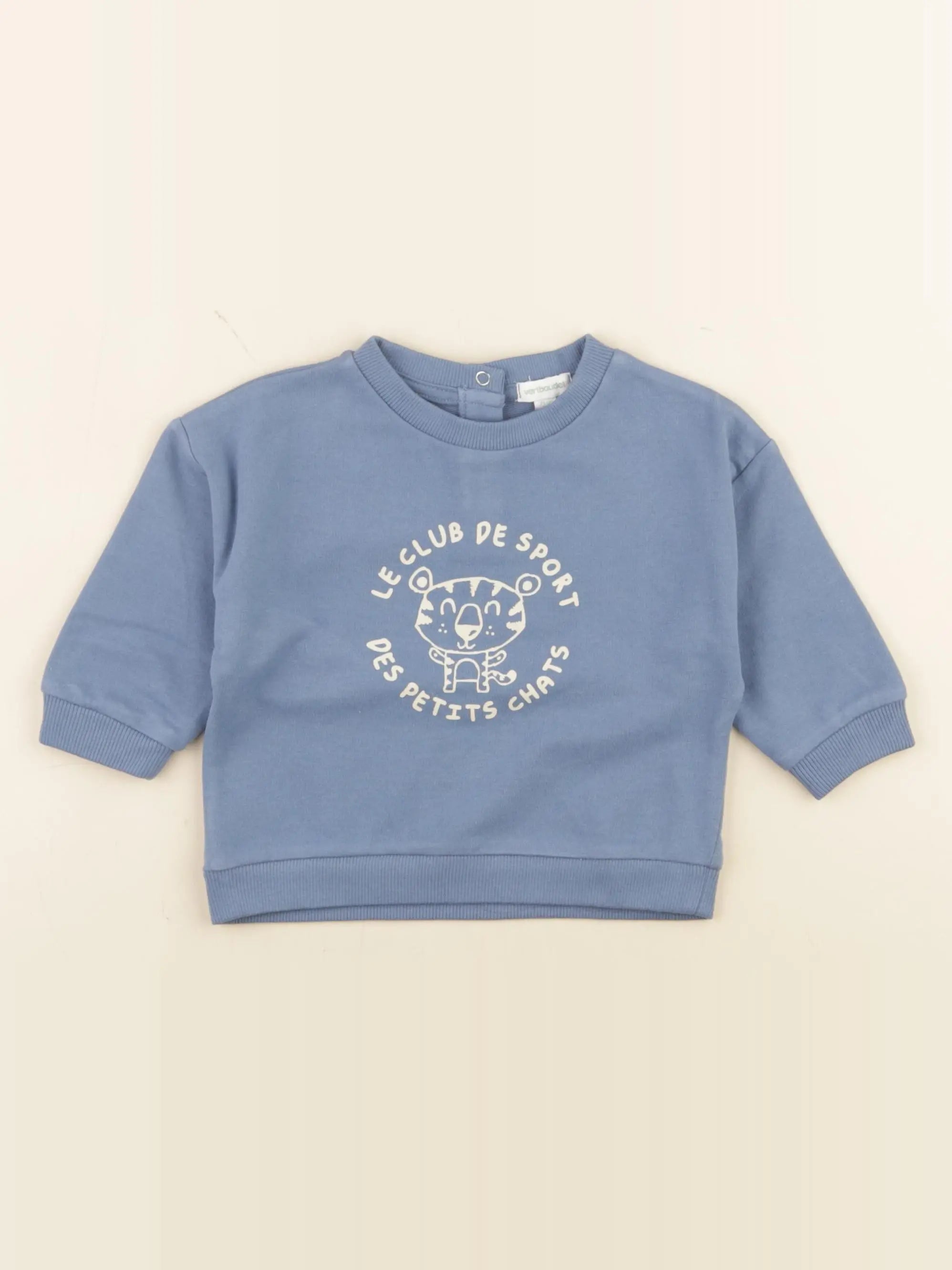 Vertbaudet - sweat bleu - 9 mois