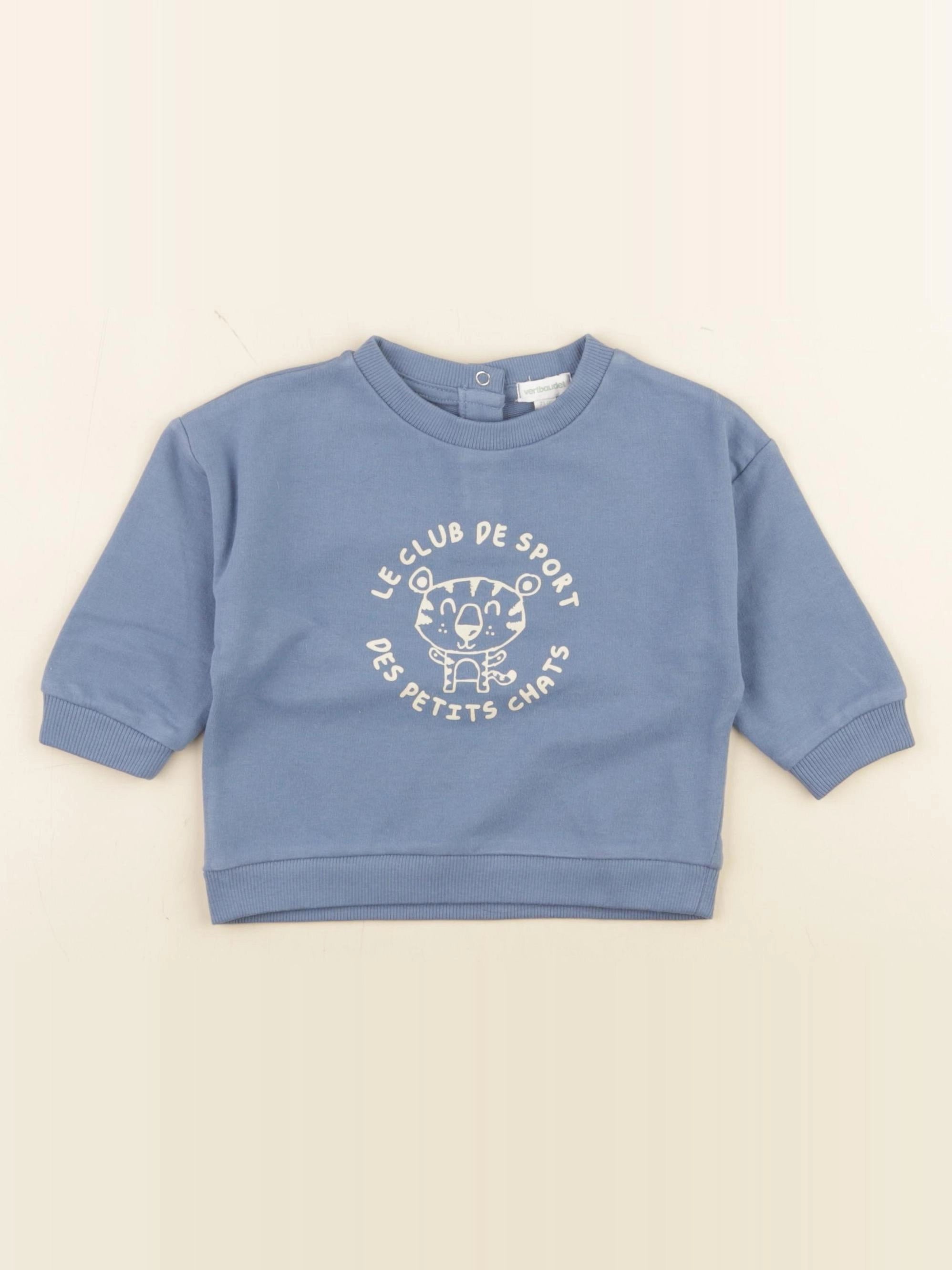 Vertbaudet - sweat bleu - 9 mois