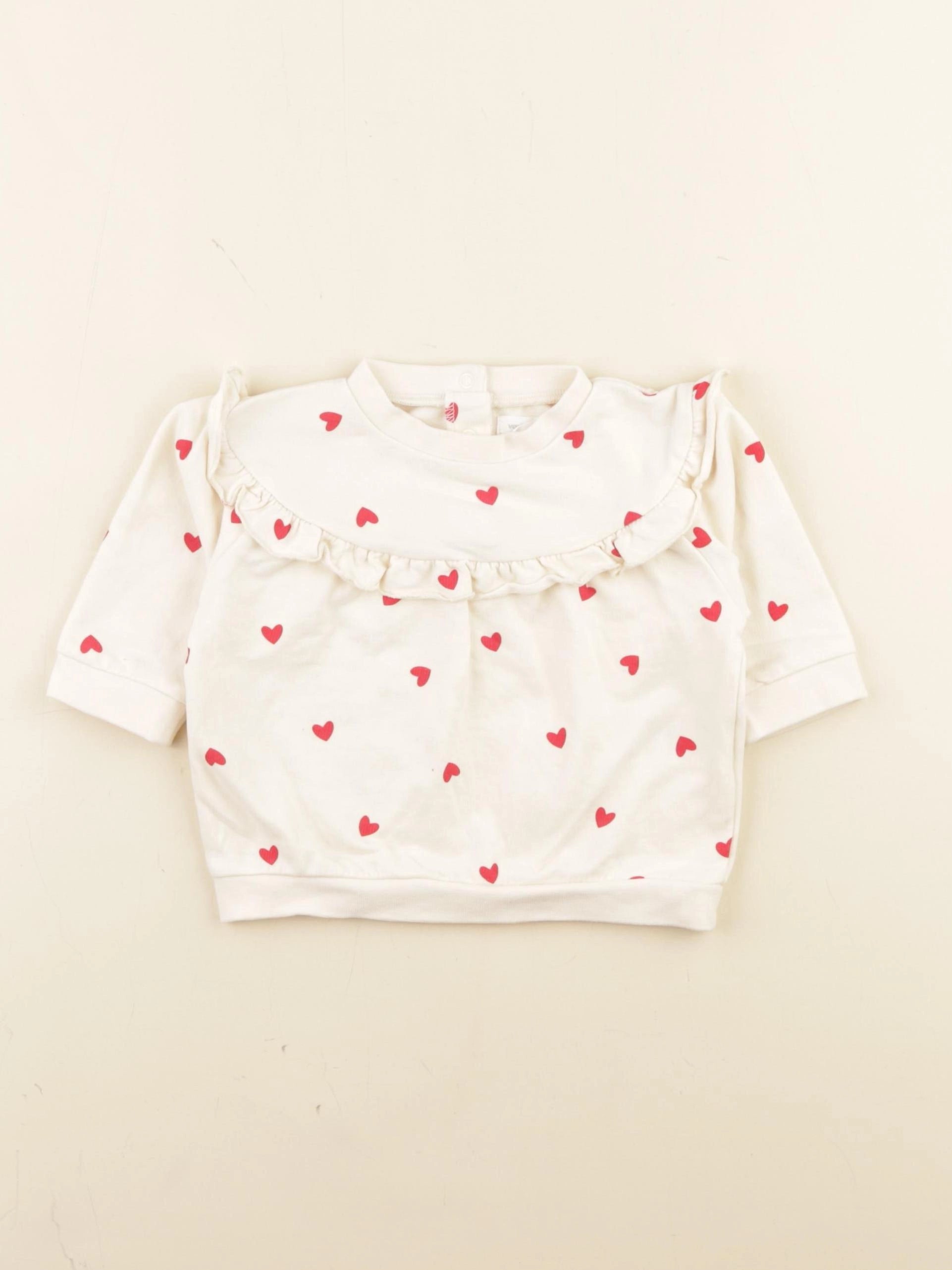 Vertbaudet - sweat beige - 6 mois