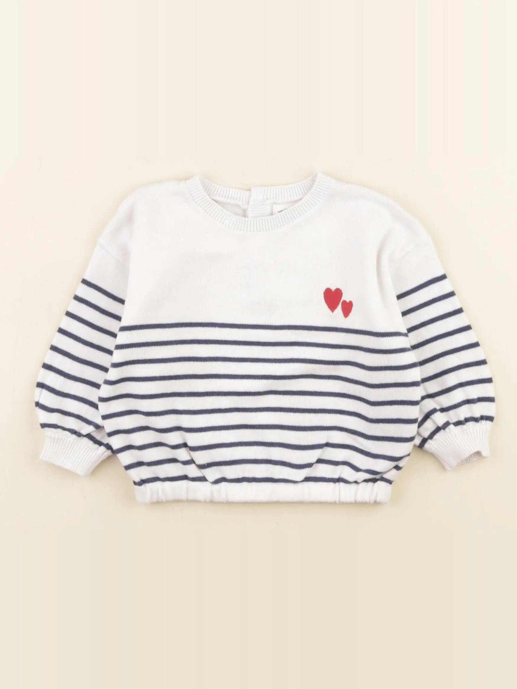 Vertbaudet - pull blanc - 6 mois