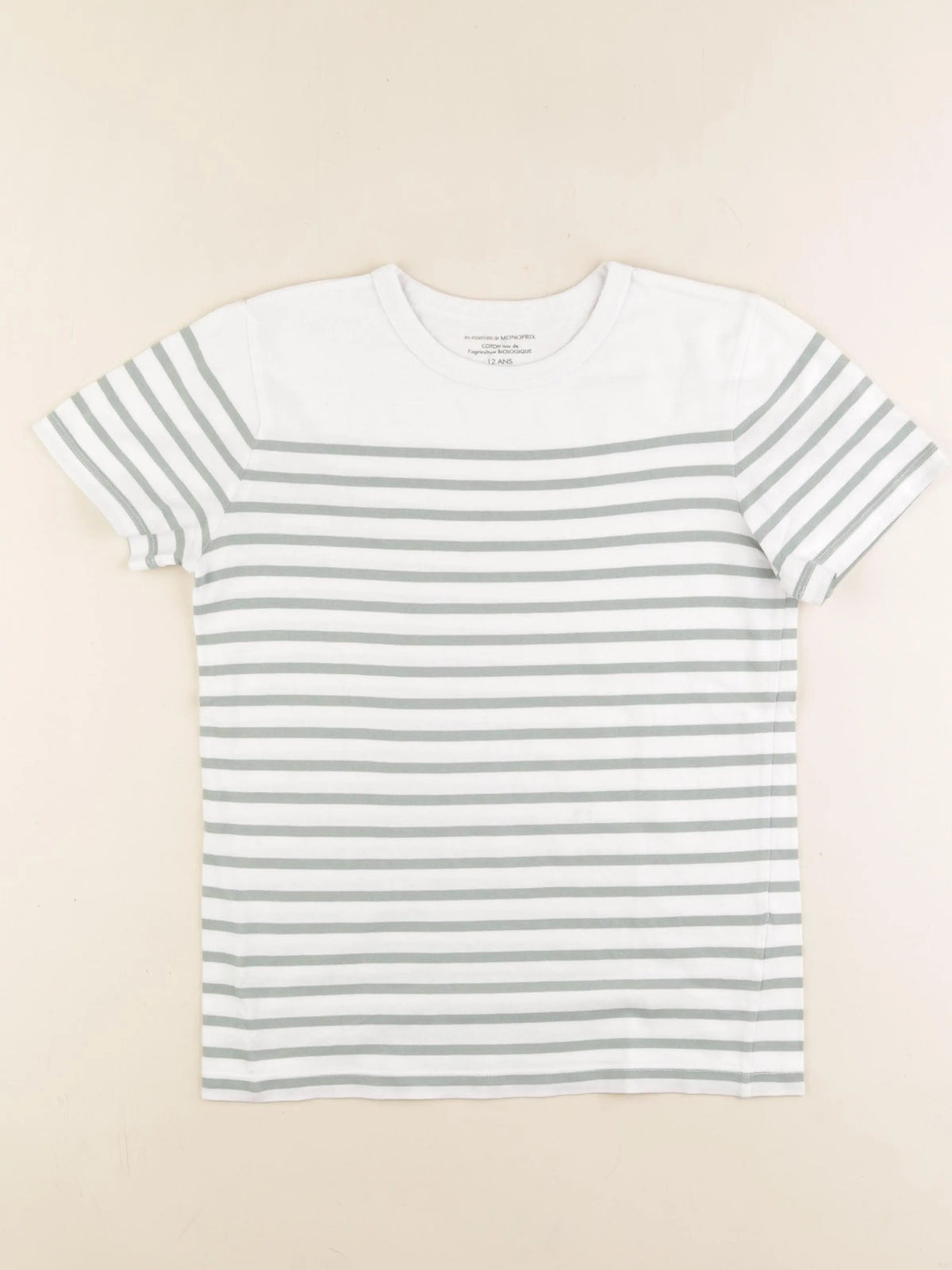 Monoprix - tee-shirt blanc, vert - 12 ans