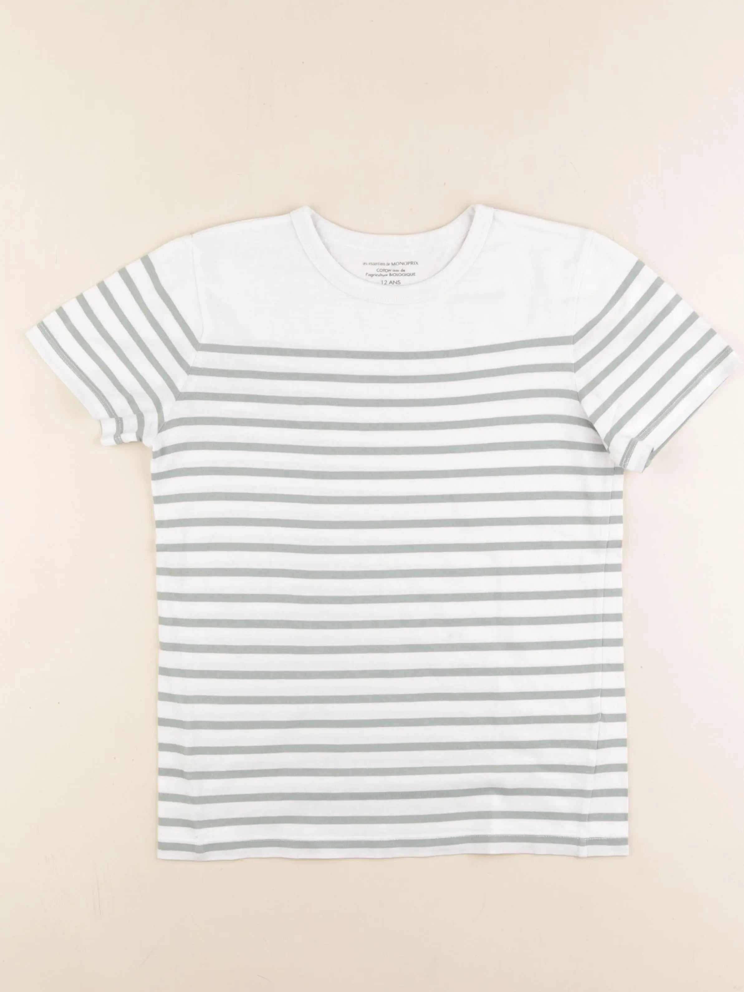 Monoprix - tee-shirt blanc, vert - 12 ans