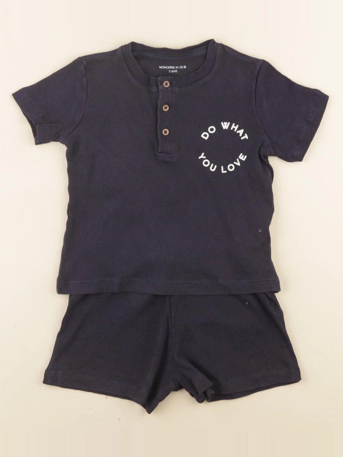 Monoprix - pyjama coton bleu - 3 ans