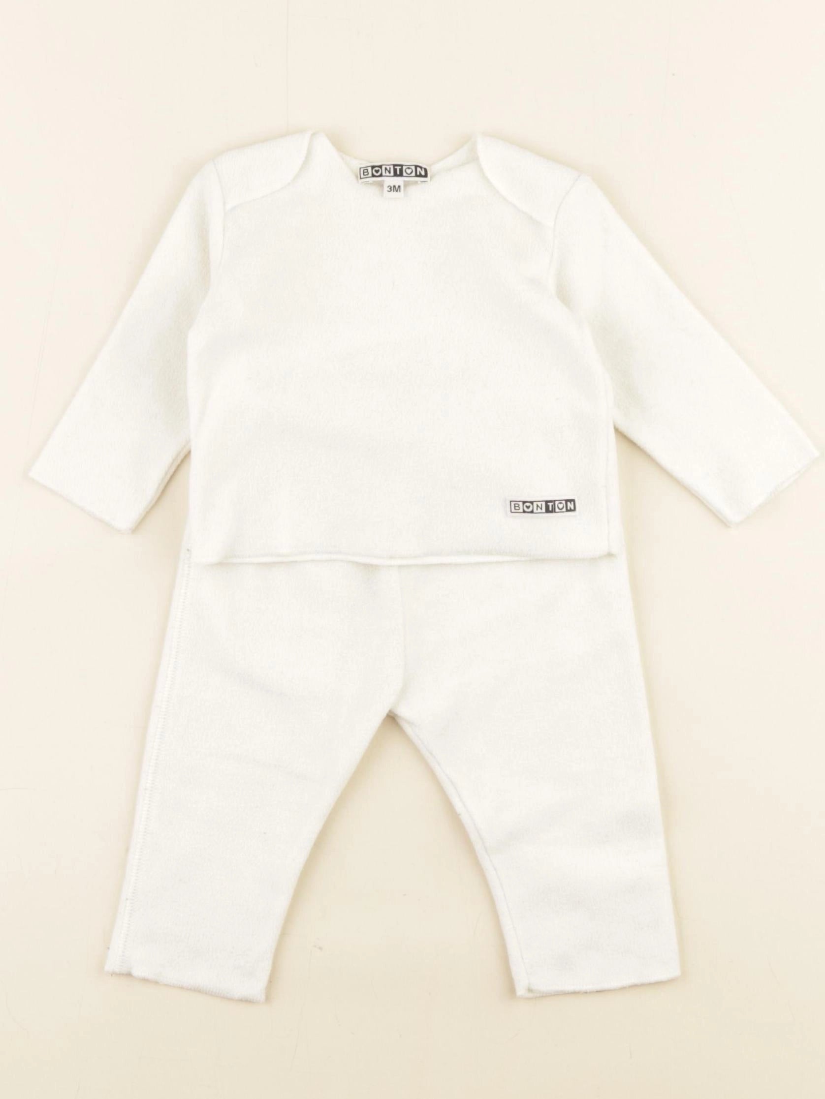 Bonton - ensemble blanc - 3 mois