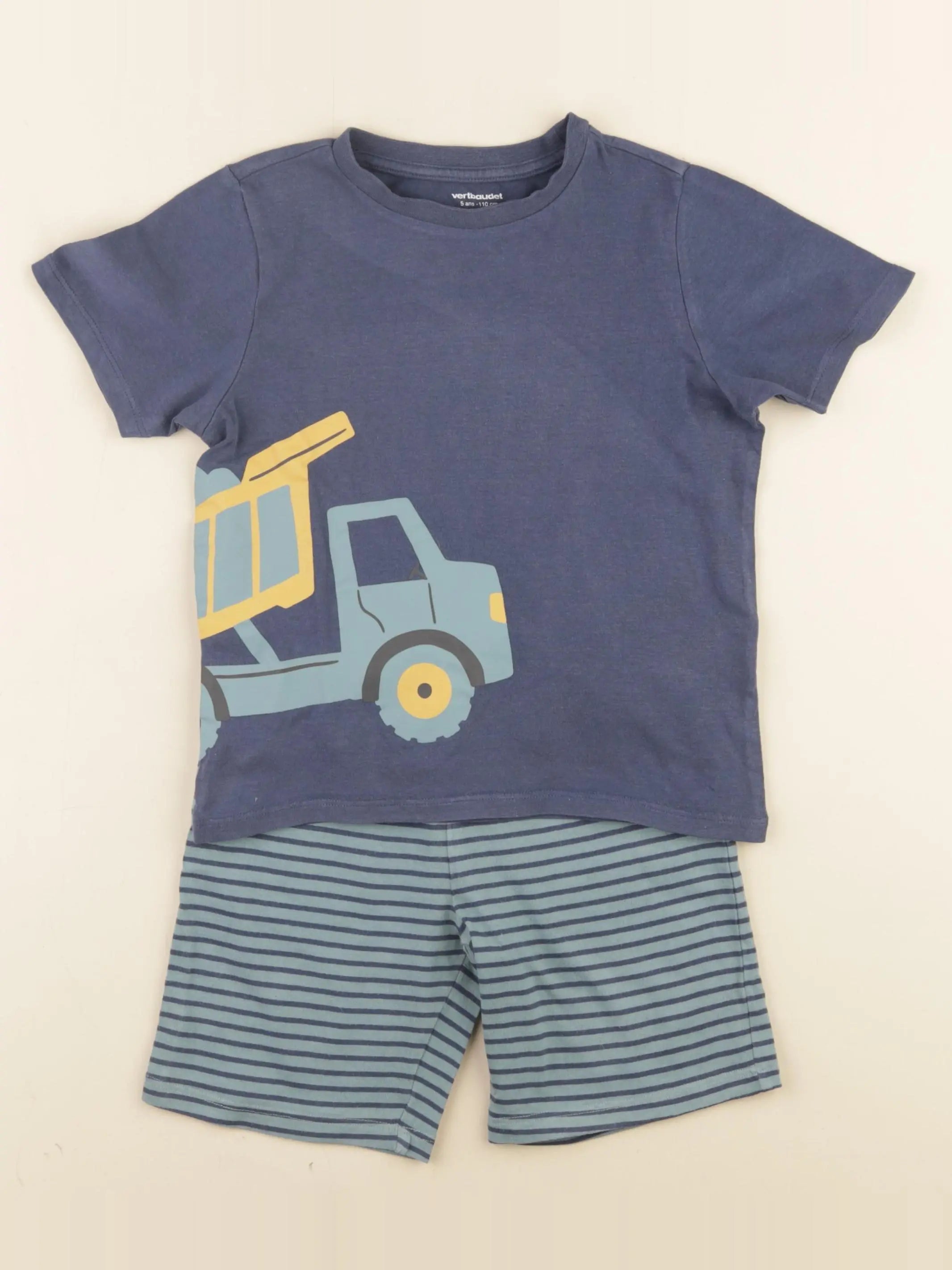 Vertbaudet - pyjama coton bleu - 5 ans
