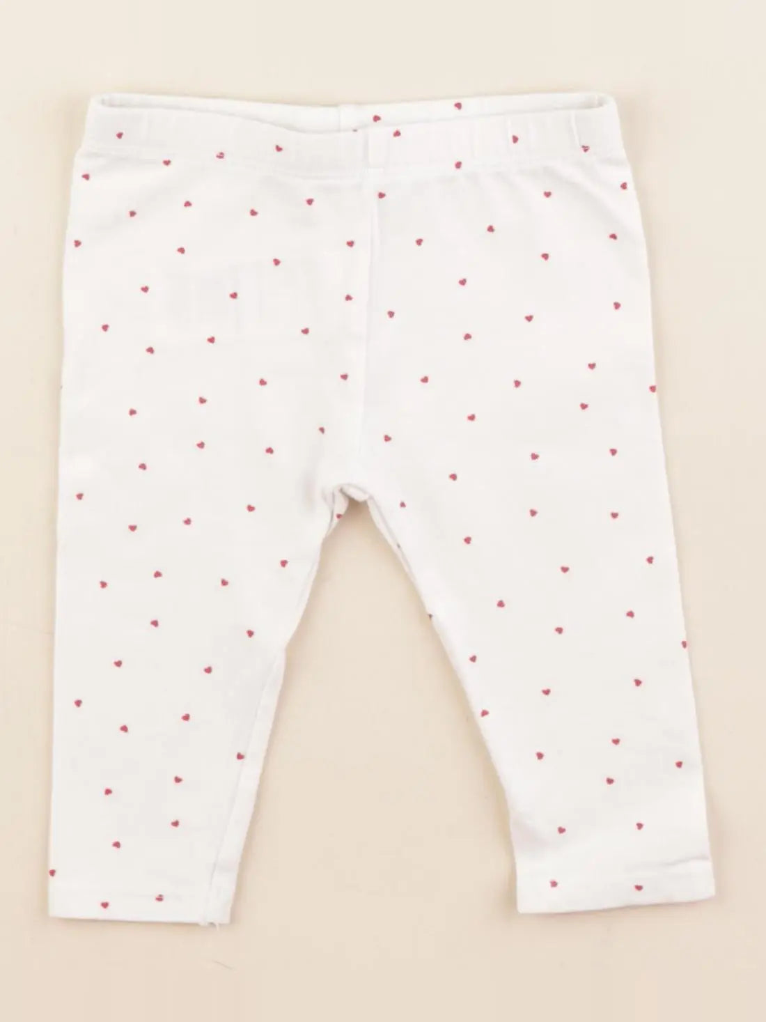 Vertbaudet - legging blanc, rouge - 6 mois