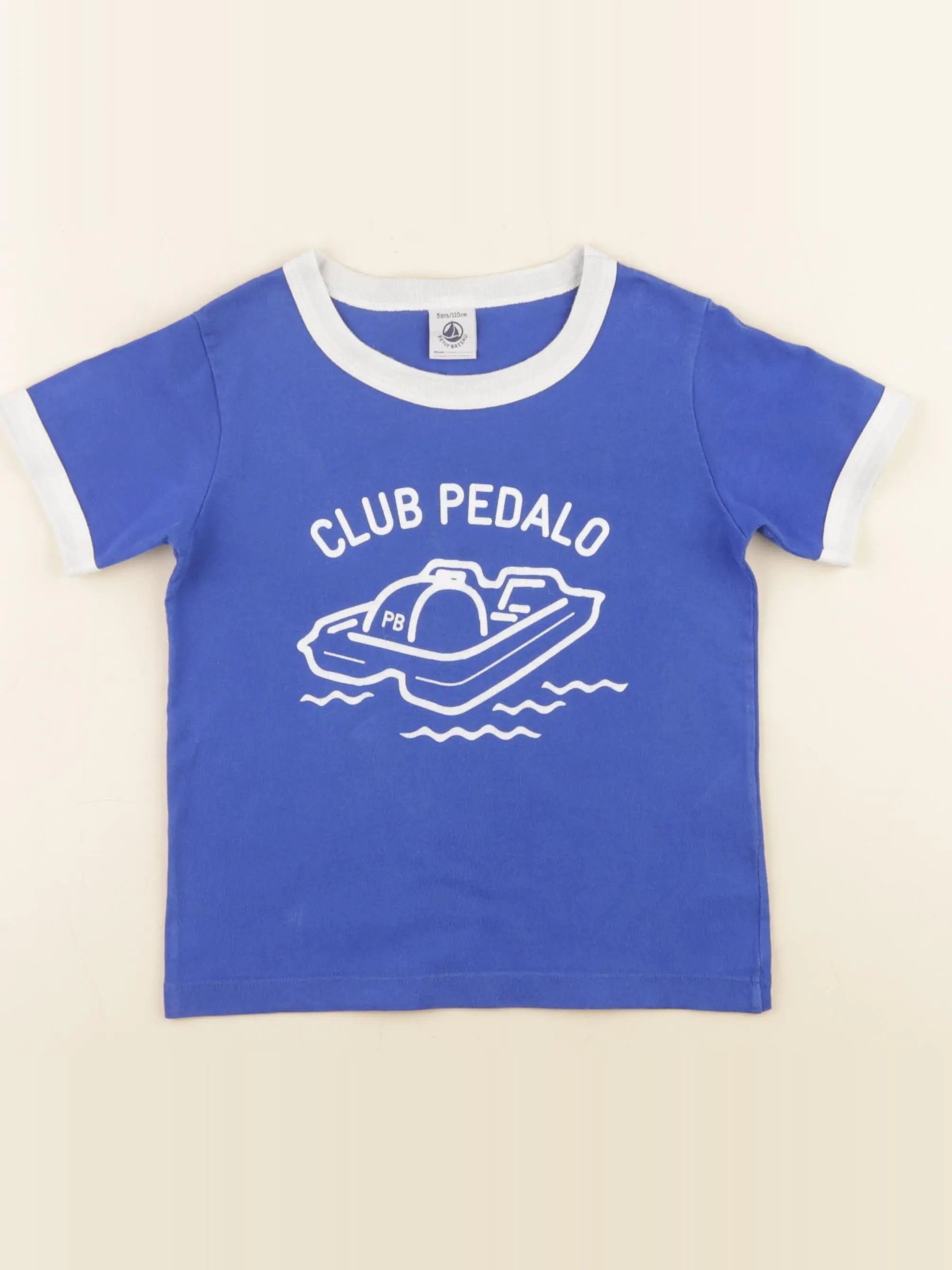 Petit Bateau - tee-shirt bleu - 5 ans