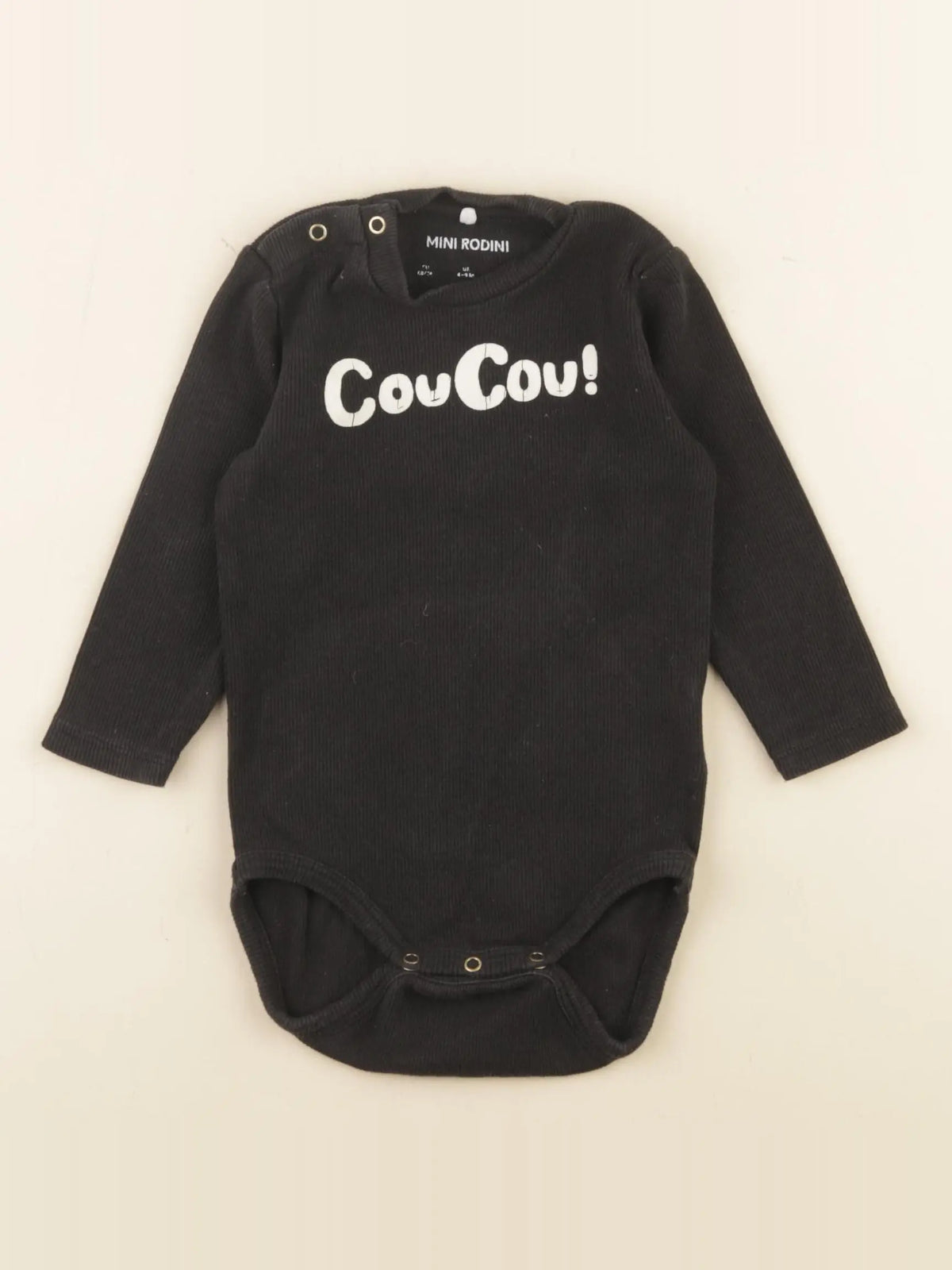 Mini Rodini - body à col noir - 4/9 mois