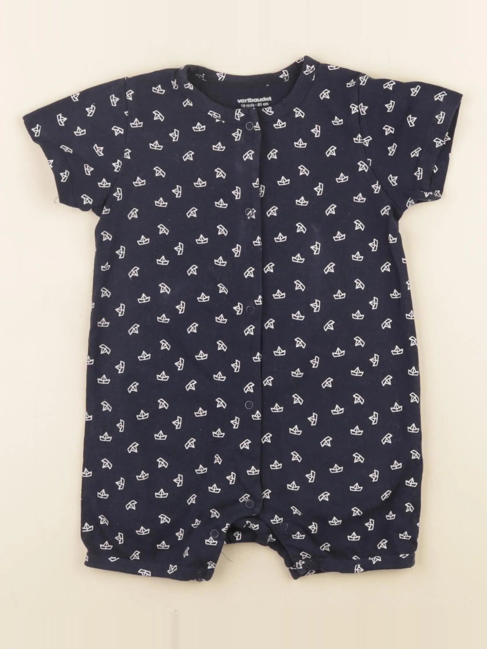 Vertbaudet - pyjama coton bleu - 18 mois