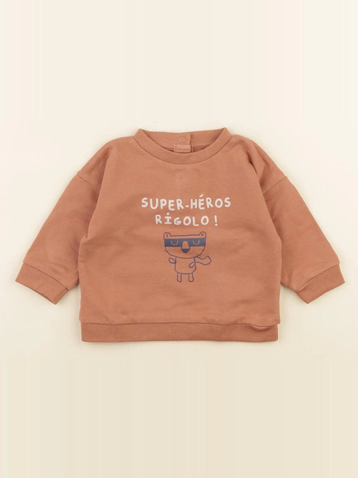 Vertbaudet - sweat orange - 6 mois