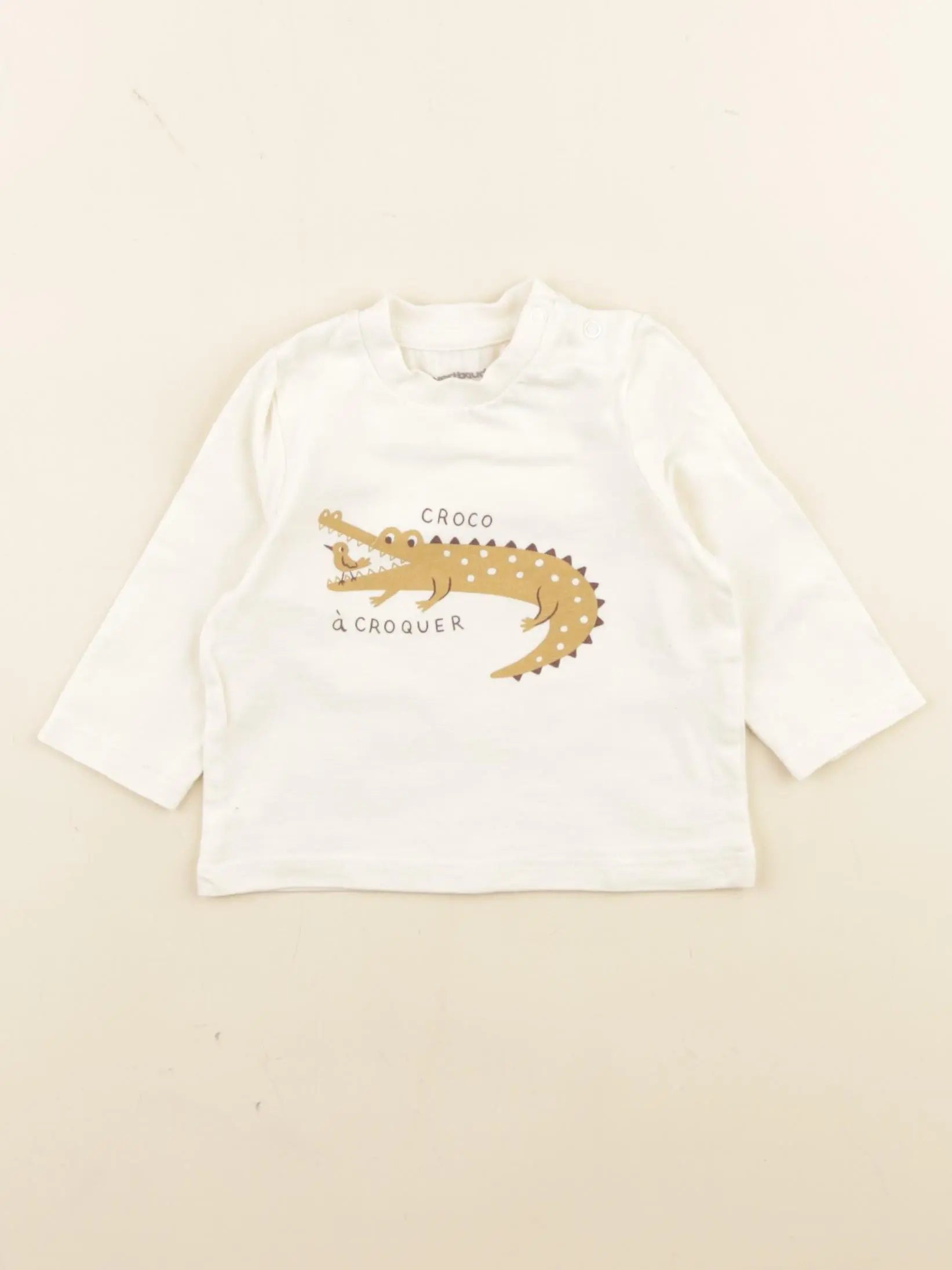 Vertbaudet - tee-shirt beige - 3 mois