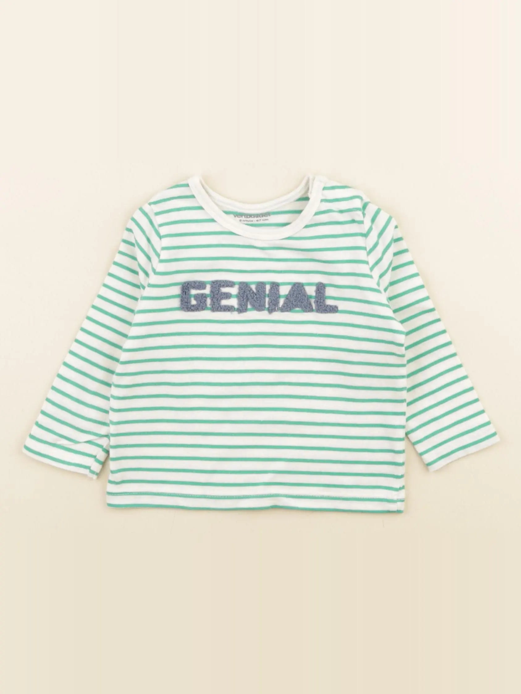 Vertbaudet - tee-shirt vert - 6 mois