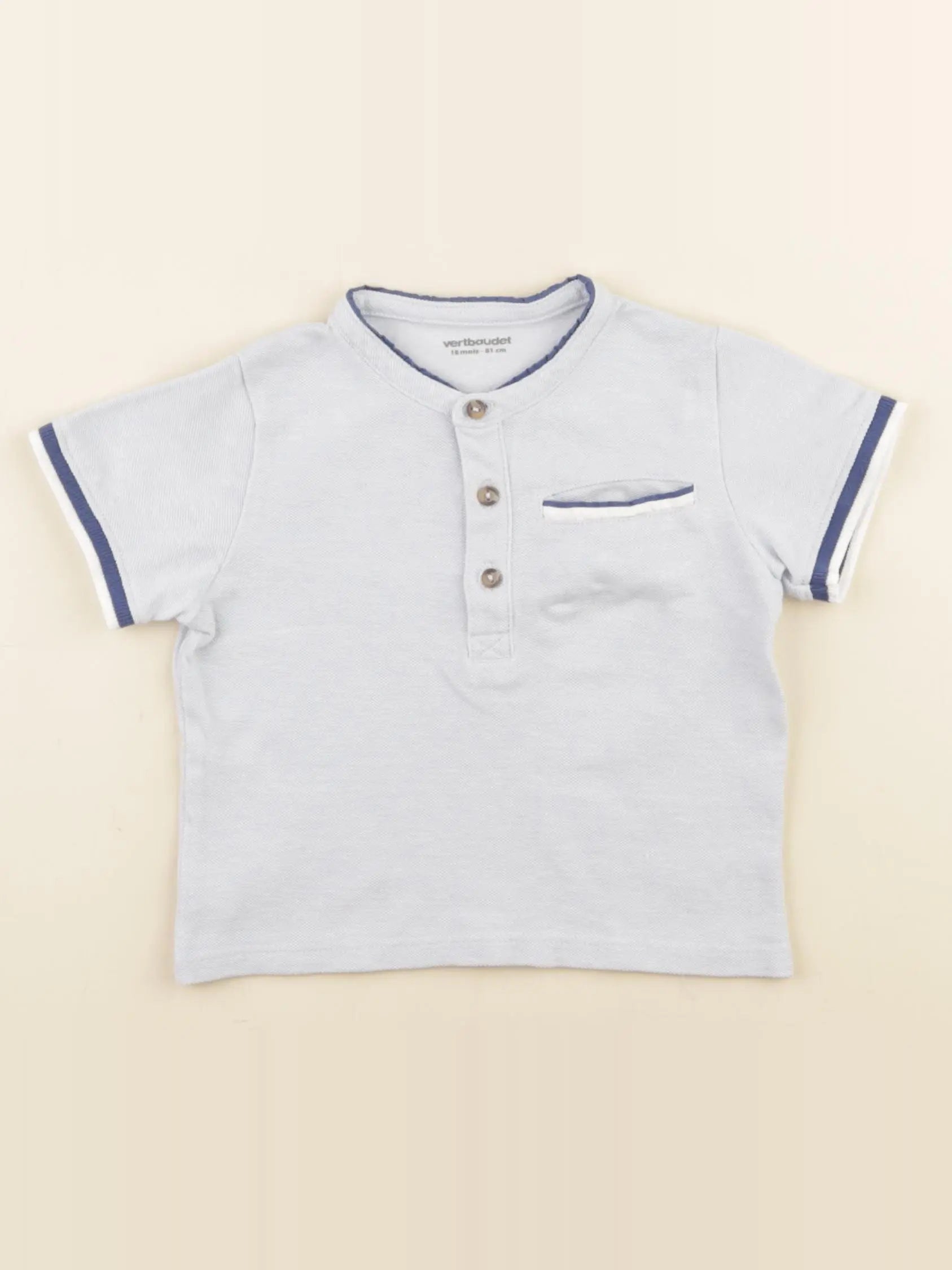 Vertbaudet - tee-shirt bleu - 18 mois