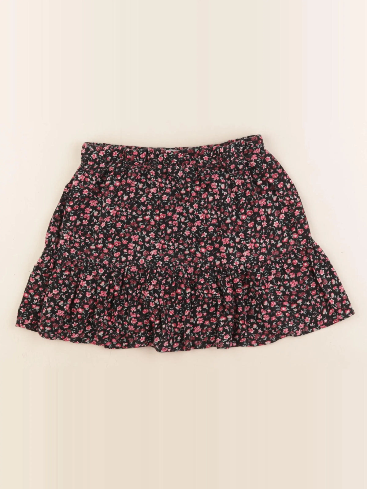 Vertbaudet - jupe noir, rose - 10 ans