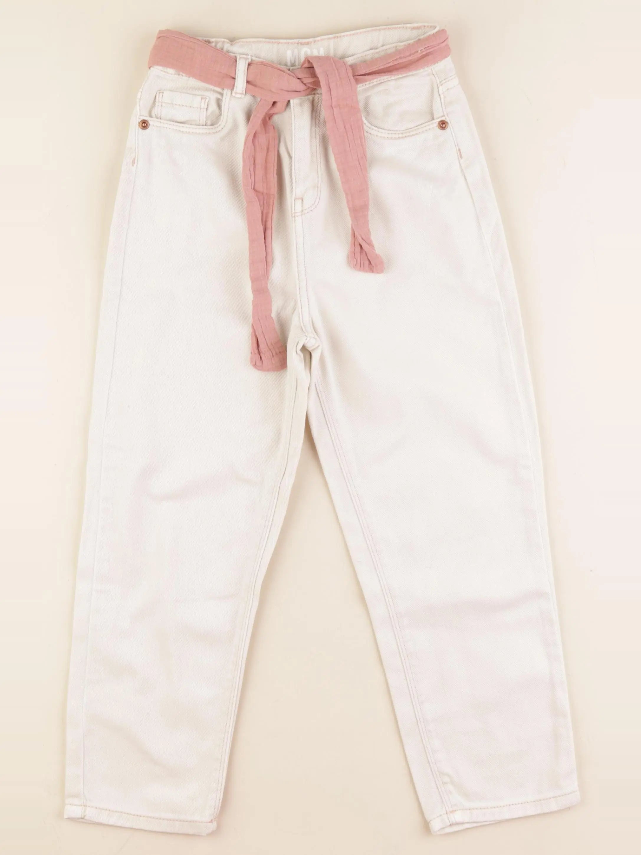 Vertbaudet - jean blanc - 7 ans