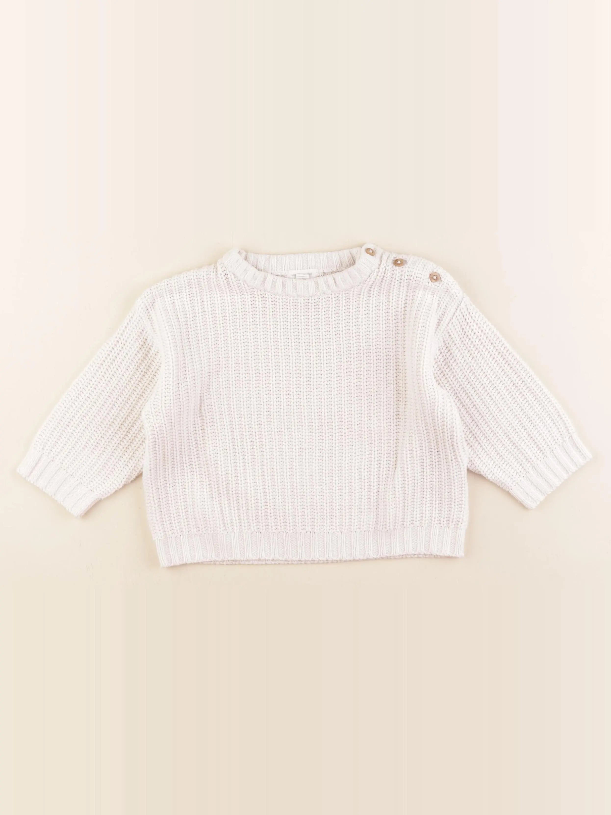 Vertbaudet - pull blanc - 18 mois