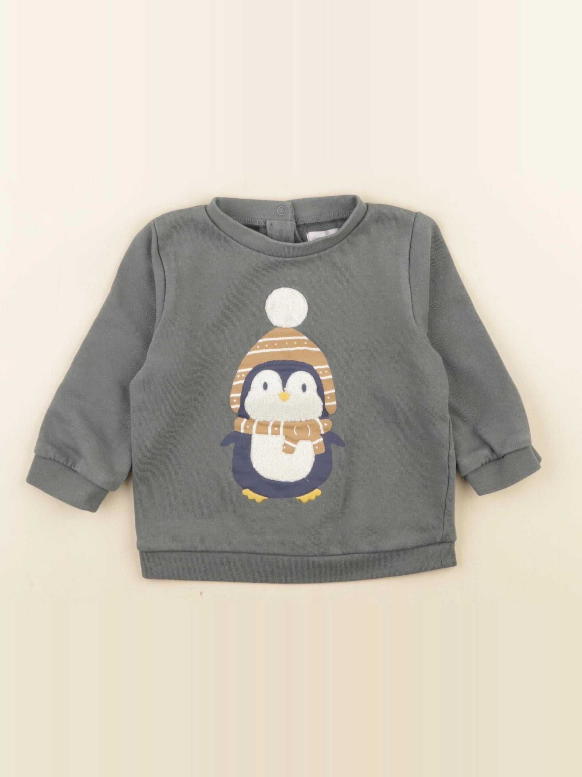 Vertbaudet - sweat vert - 12 mois