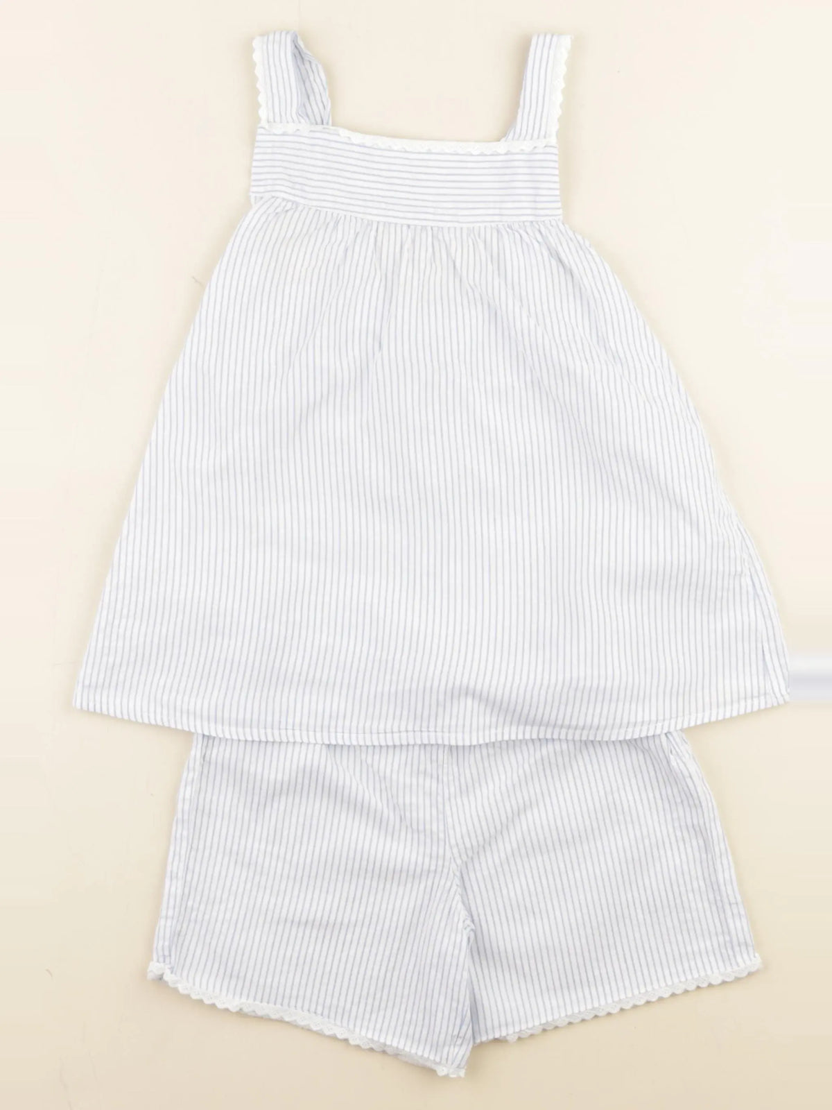 Vertbaudet - pyjama coton blanc, bleu - 6 ans