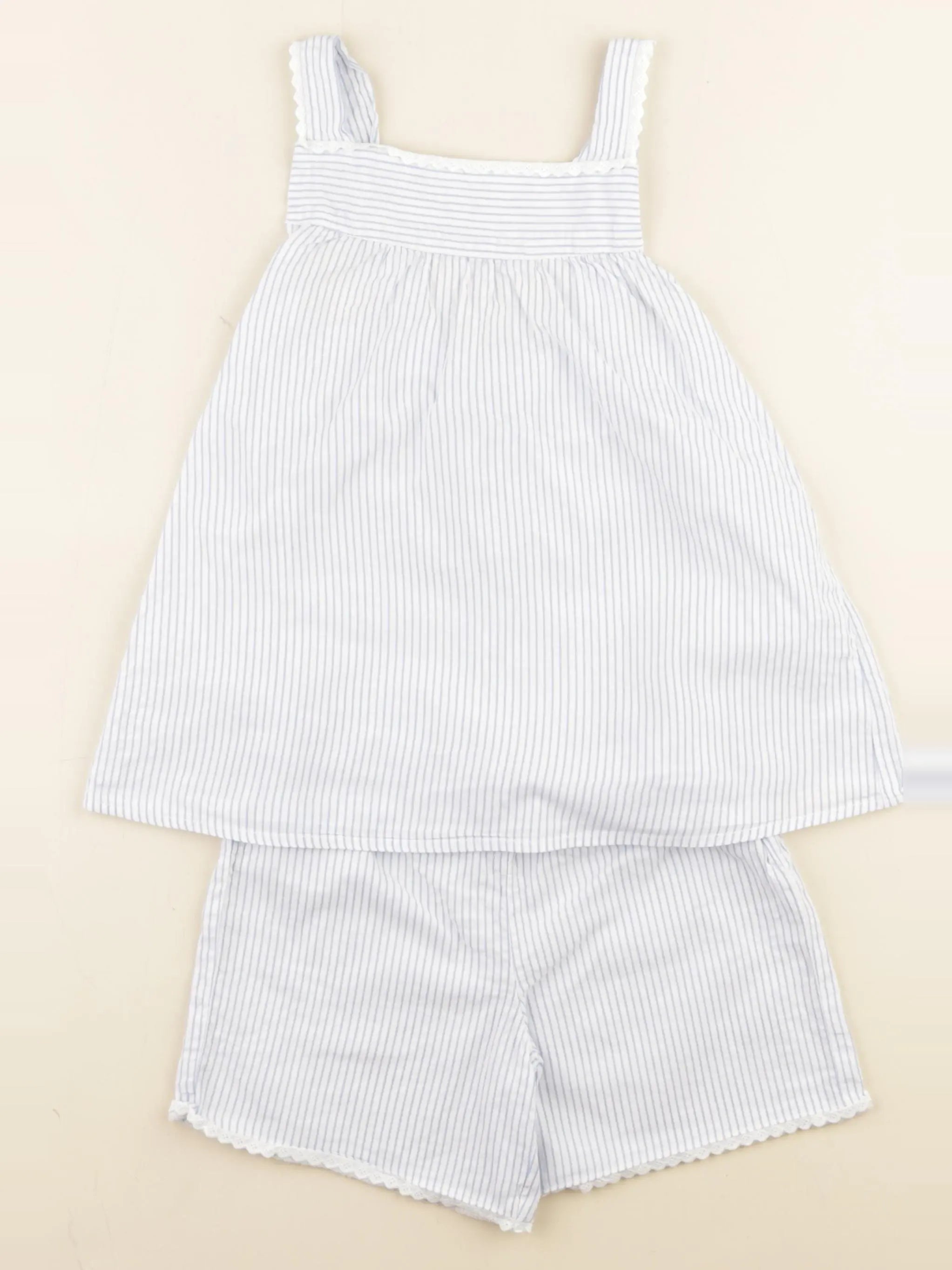 Vertbaudet - pyjama coton blanc, bleu - 6 ans