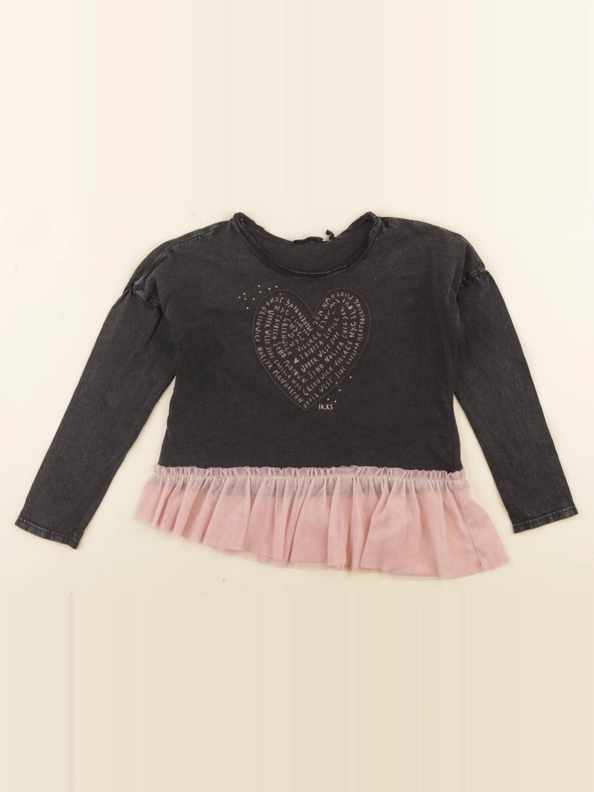 IKKS - tee-shirt gris, rose - 4 ans