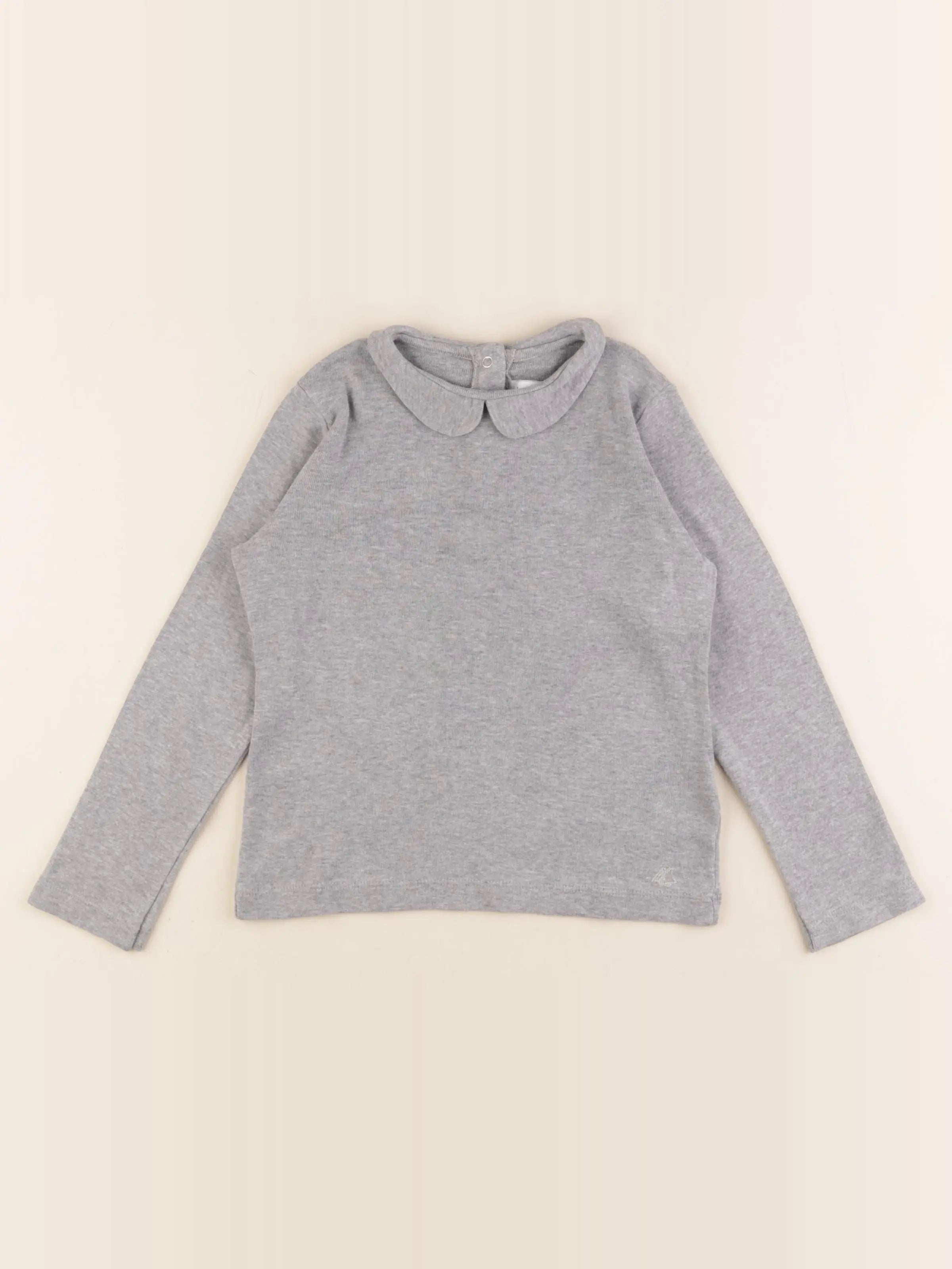 Petit Bateau - tee-shirt gris - 5 ans