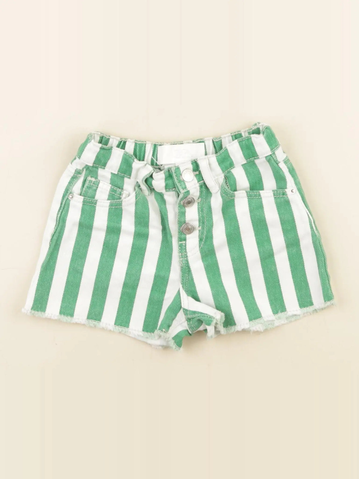 Zara - short blanc, vert - 2 ans