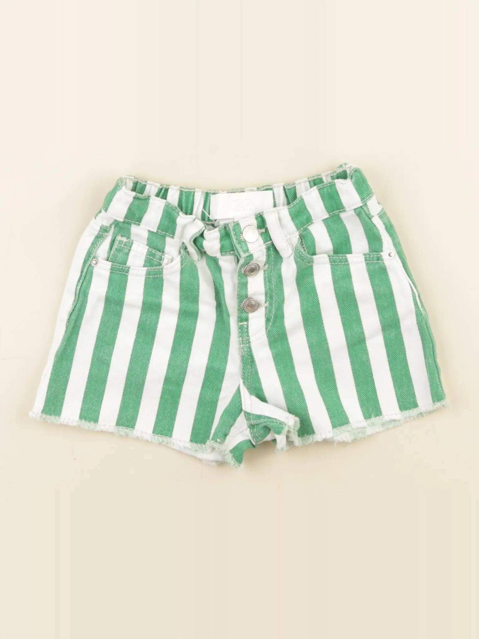 Zara - short blanc, vert - 2 ans