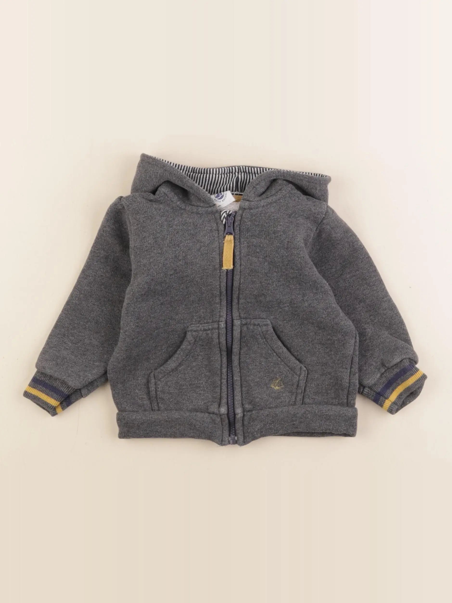 Petit Bateau - sweat gris - 12 mois